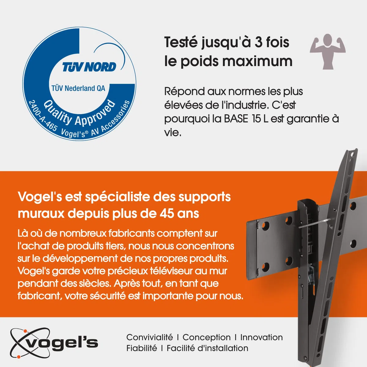 Vogel'S BASE 15 L Uchwyt Uchylny do Telewizora, Czarny, L, 40-65"