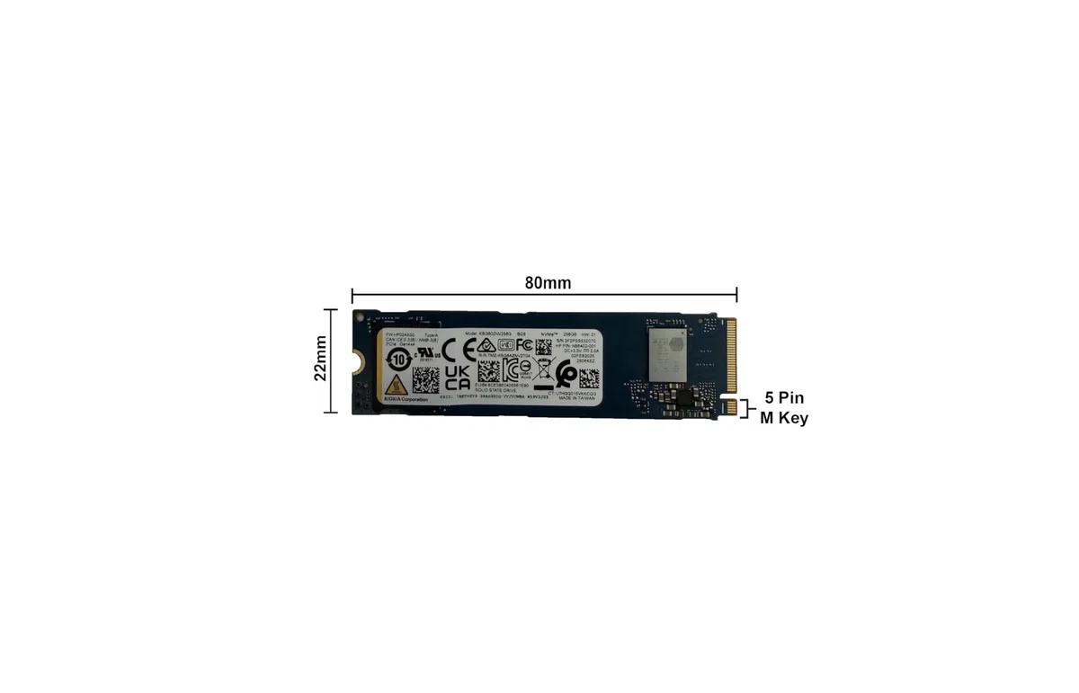 Kioxia SSD 256 GB XG6 NVMe PCIe Gen3 x4 M.2 2280 KXG60ZNV256G dysk półprzewodnikowy do PS5 Dell HP Lenovo Laptop Desktop Ultrabook
