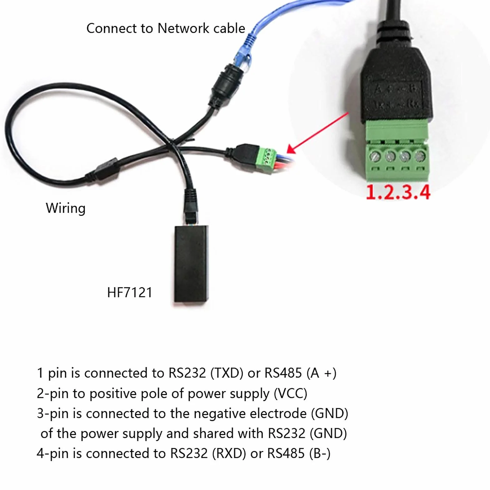HF7121 Moduł Komunikacyjny Serwer Szeregowy Ethernet DTU 5-36VDC Linux 10/100M Ethernet 460800 bps MIPS MCU 32MB RAM 16MB Flash
