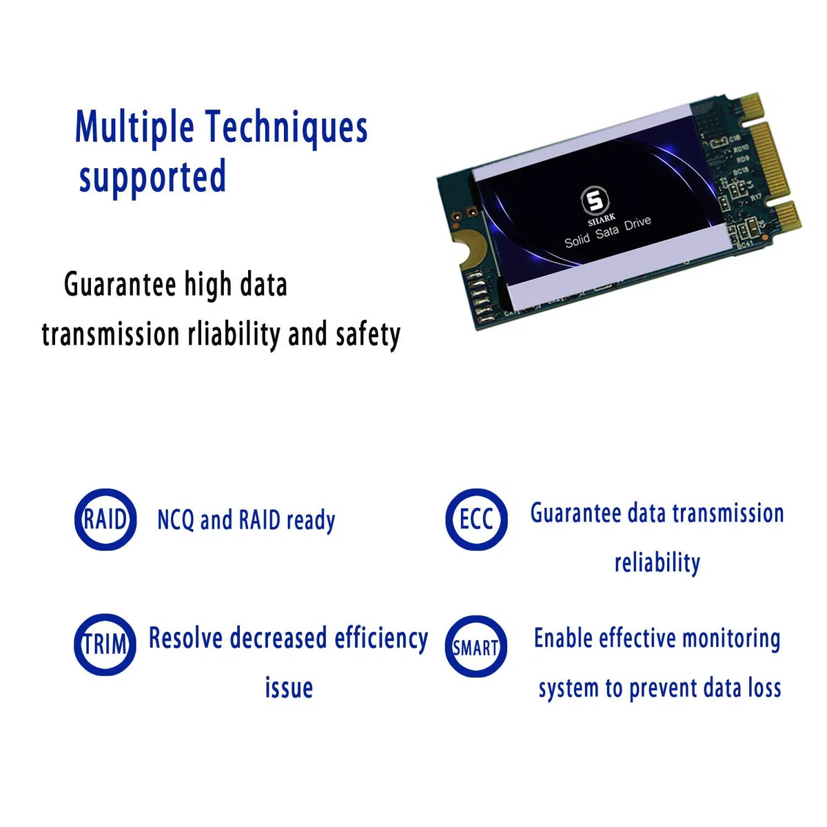 SSD SATA M.2 2242 250 GB Shark Ngff wewnętrzny dysk twardy o wysokiej wydajności do laptopa stacjonarnego SATA III 6 Gb/s zawiera SSD 60 GB 120 GB 240 GB 480 GB 500 GB (250 GB, M.2 242)