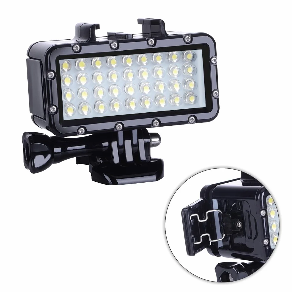 Suptig Lampa do nurkowania LED 45m wodoodporna ściemniana do GoPro Hero 13/12/11/10/9/8/7/6/5/5S/4/3+