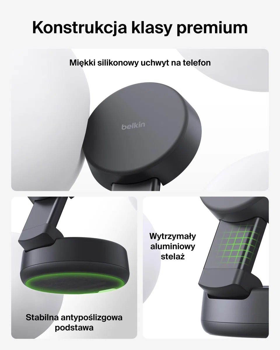 Belkin UltraCharge Pro Stacja Ładująca Qi2 2 w 1, 25 W – Czarna | Zgodna z MagSafe Bezprzewodowa Ładowarka do Urządzeń iPhone, Apple Watch i Słuchawek, Certyfikat Qi2.2, z Zasilaczem 45 W