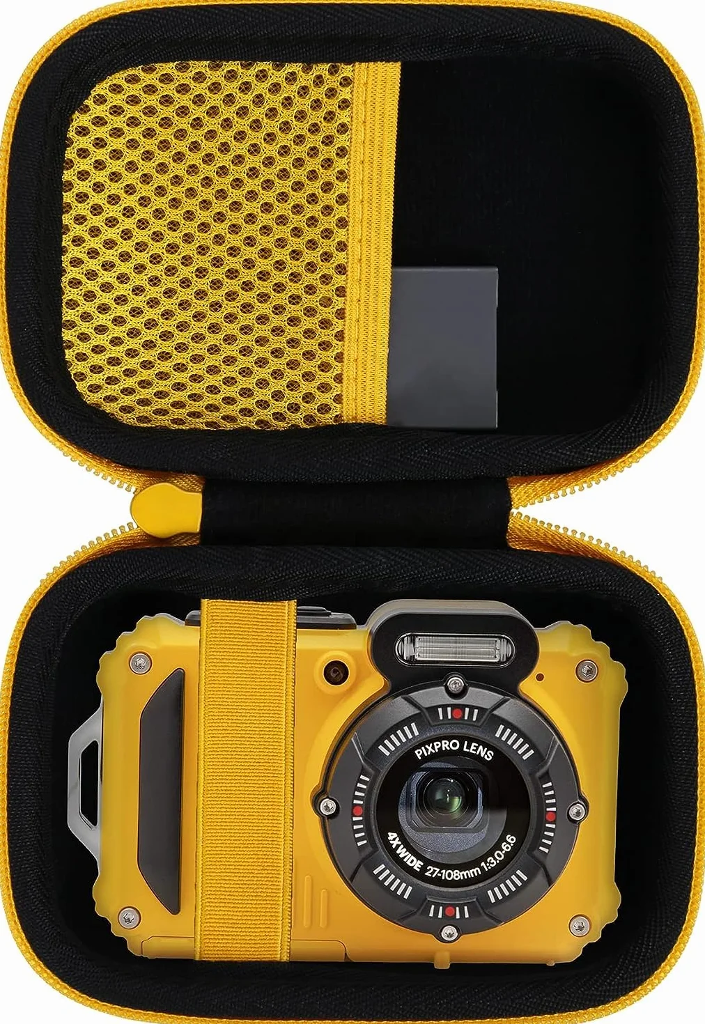 Aenllosi Twarda torba podróżna Kompatybilna z Kodak PIXPRO WPZ2 Wodoodporna kamera cyfrowa, torba ochronna na wodoodporną kamerę Kodak (tylko torba), żółty, 13.5x10x7cm, torba podróżna