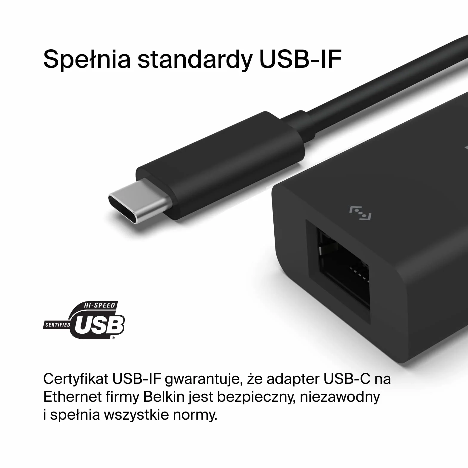Adapter Belkin USB typu C na 2,5 Gb Ethernet, certyfikat USB-IF Thunderbolt 3 i 4 / Adapter USB-C na LAN zgodny z MacBookiem Pro/Air, iPadem Pro, XPS, Surface i innymi urządzeniami z portem USB-C