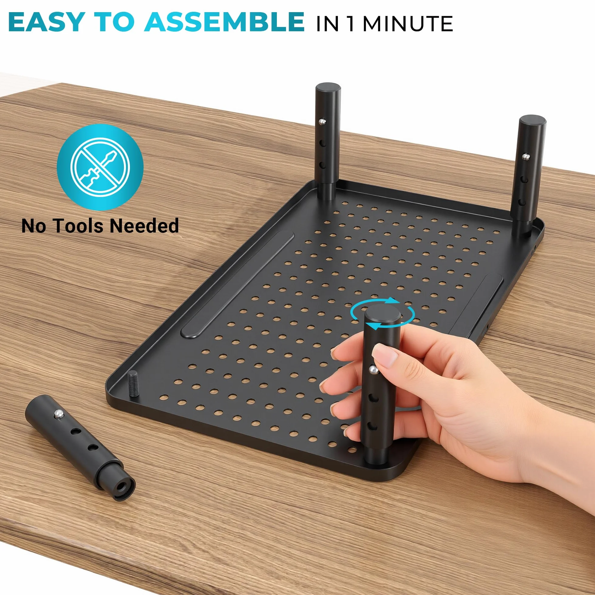 BONTEC Stojak na Monitor z Regulacją Wysokości, Ergonomiczna Podstawka Biurkowa z Siatkową Platformą, Solidna Stalowa Konstrukcja do Laptopa, Komputera, PC, Max. 20KG, Łatwa Organizacja Kabli (2 Pack)