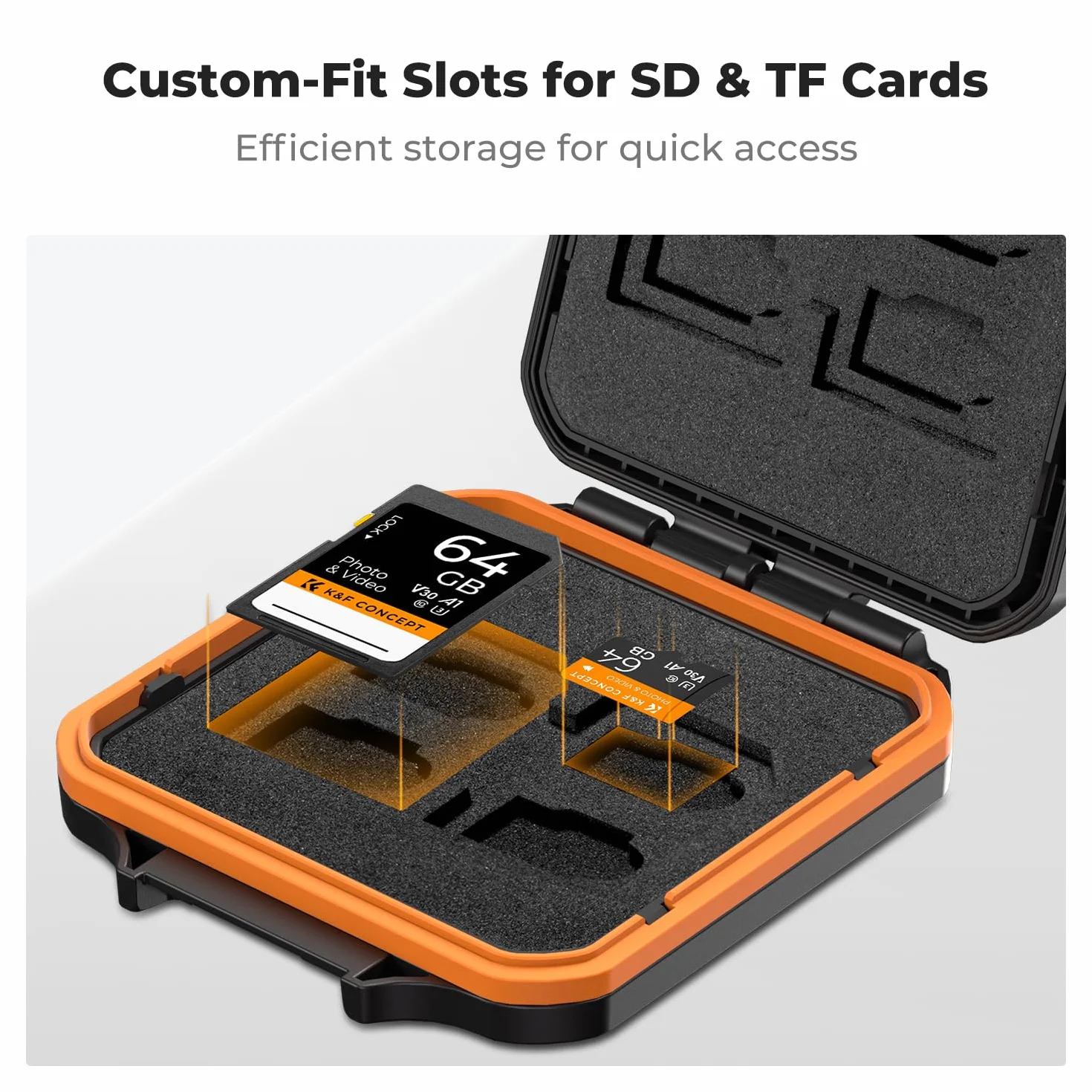 K&F CONCEPT Etui ochronne na 16 kart pamięci Micro SD TF, kompaktowe, wodoodporne i odporne na uderzenia, przenośne pudełko do przechowywania 16 kart Micro SDXC Micro SDHC TF