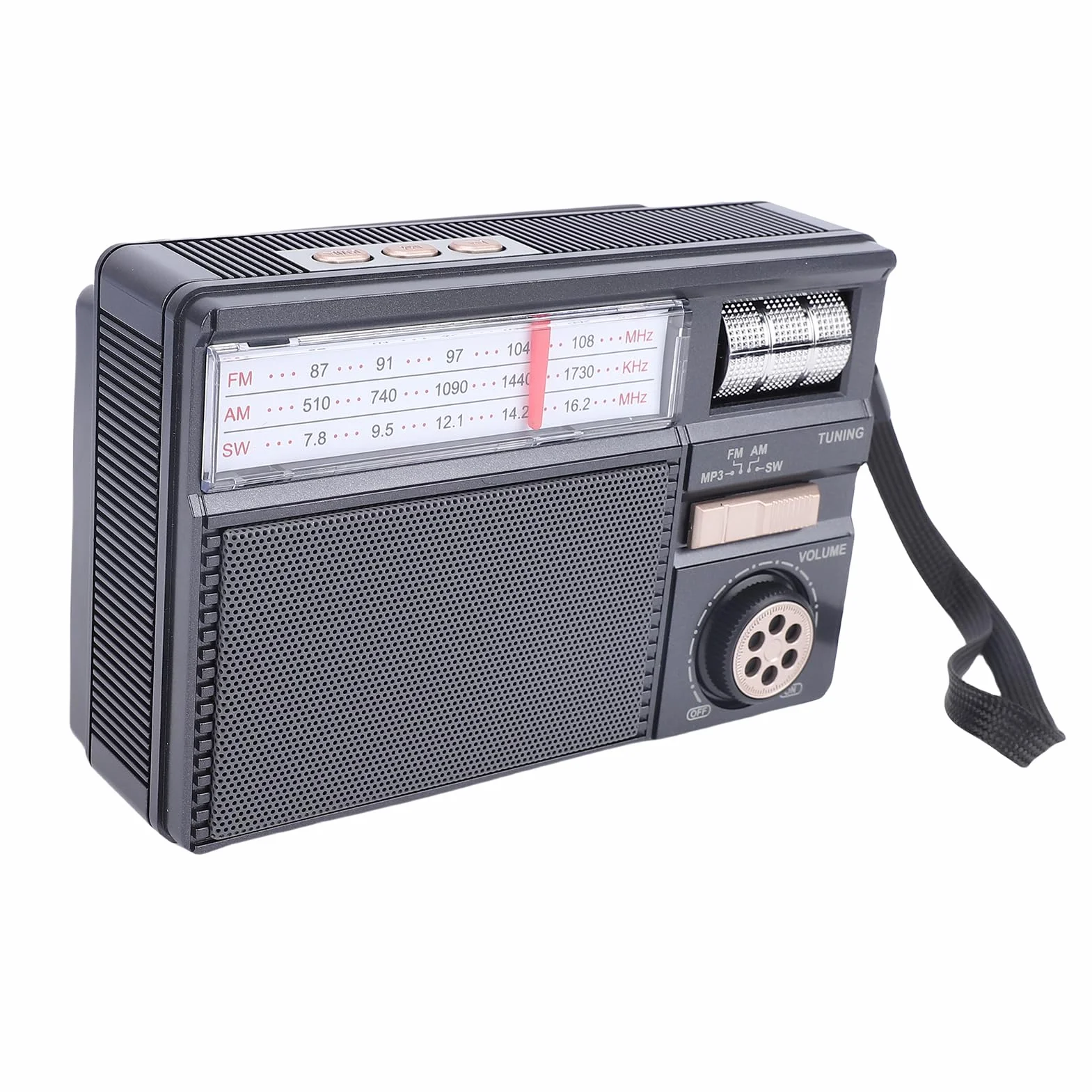 Gugxiom Solarne Radio Bluetooth, Przenośne Radio AM FM SW z Panelem Słonecznym, Akumulatorowy Głośnik Zewnętrzny na Kemping, Obsługa Odtwarzania Kart USB/TF (BLACK)