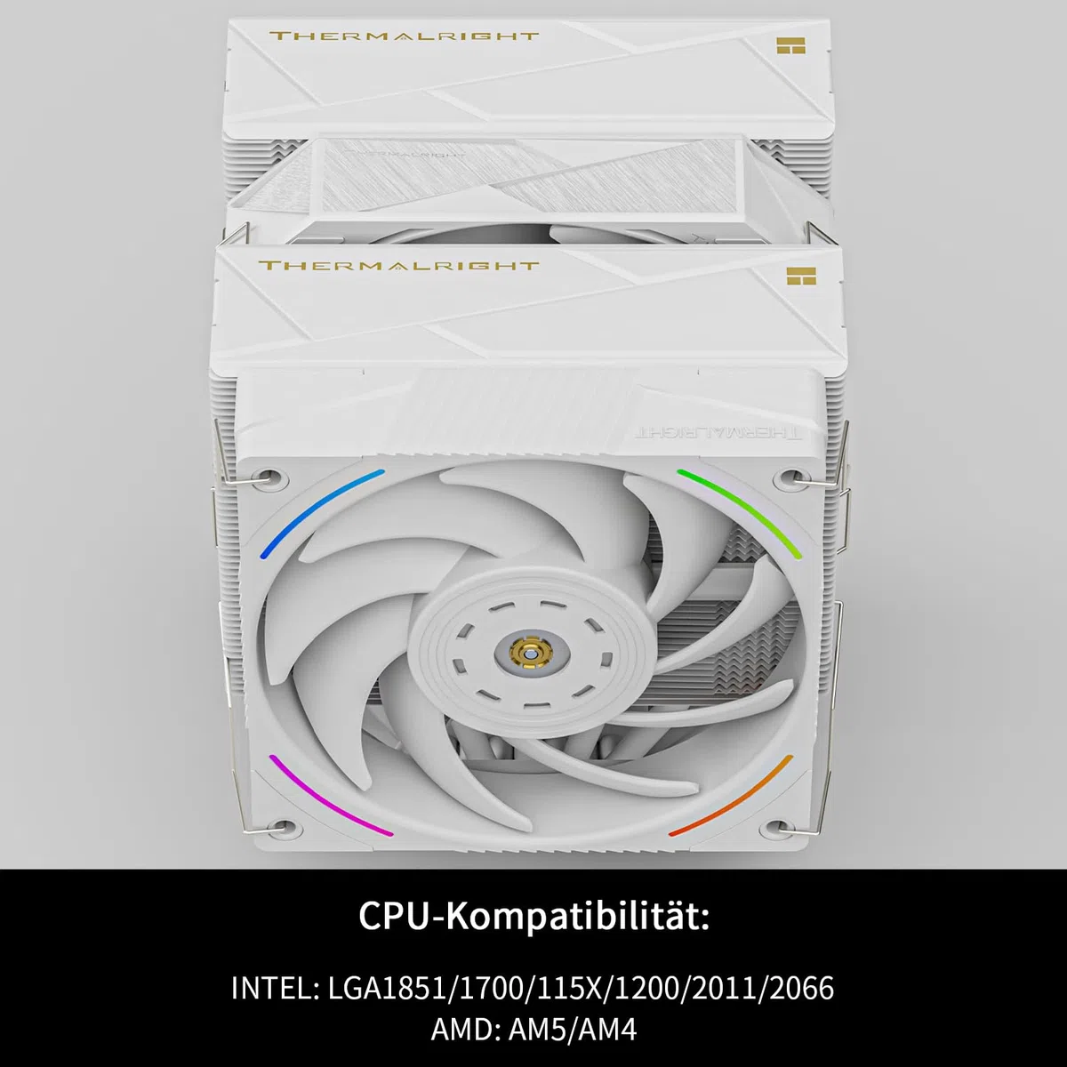 Thermalright Royal Pretor 130 Ultra White chłodnica powietrzna CPU, chłodnica PC Double Towers, High Performance 7 Heat Pipes chłodzenie CPU, biała szczotkowana górna pokrywa, do AM4/AM5, Intel