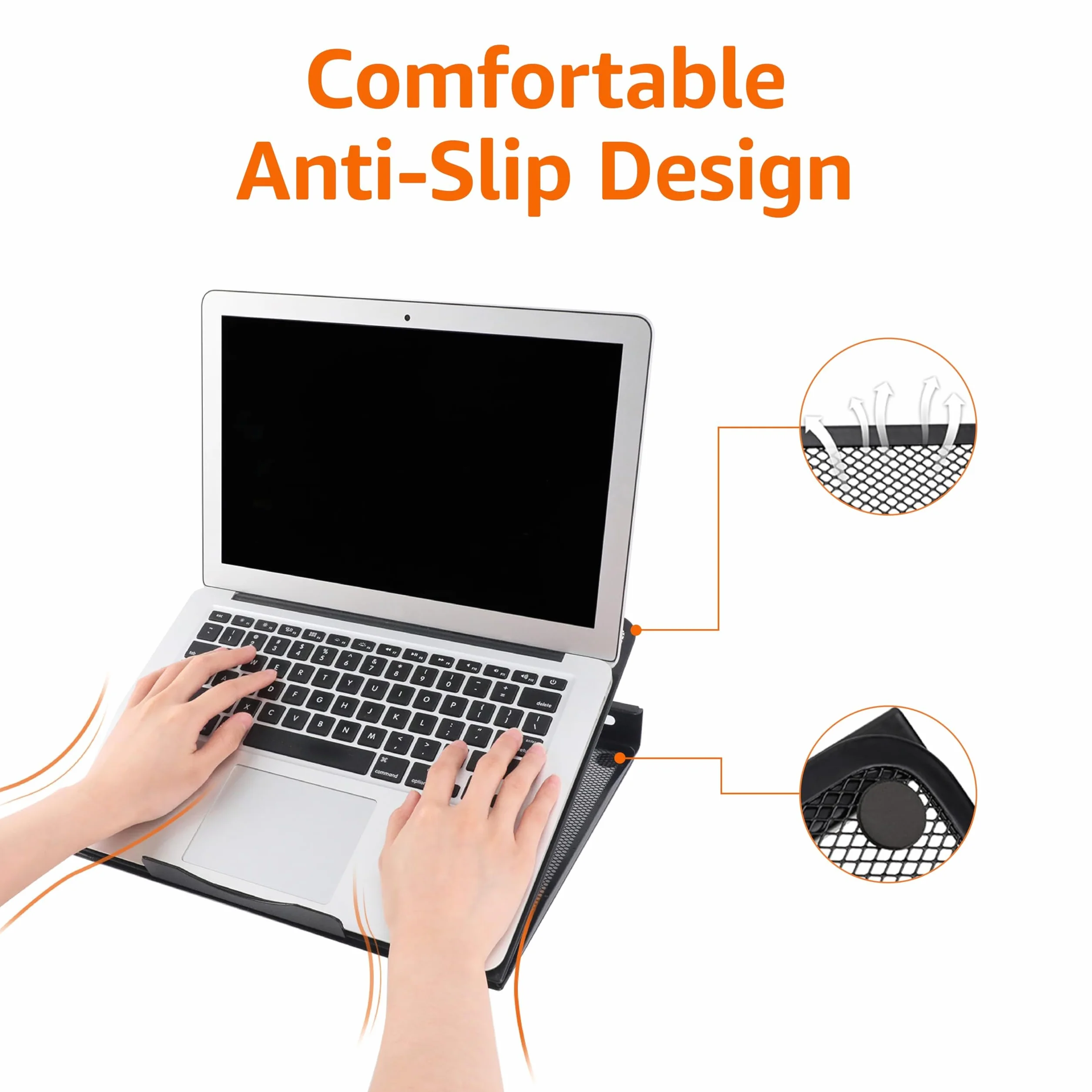 Amazon Basics Podstawka pod laptopa wentylowana regulowana ergonomiczna 17,3 cala 43,9 cm czarna