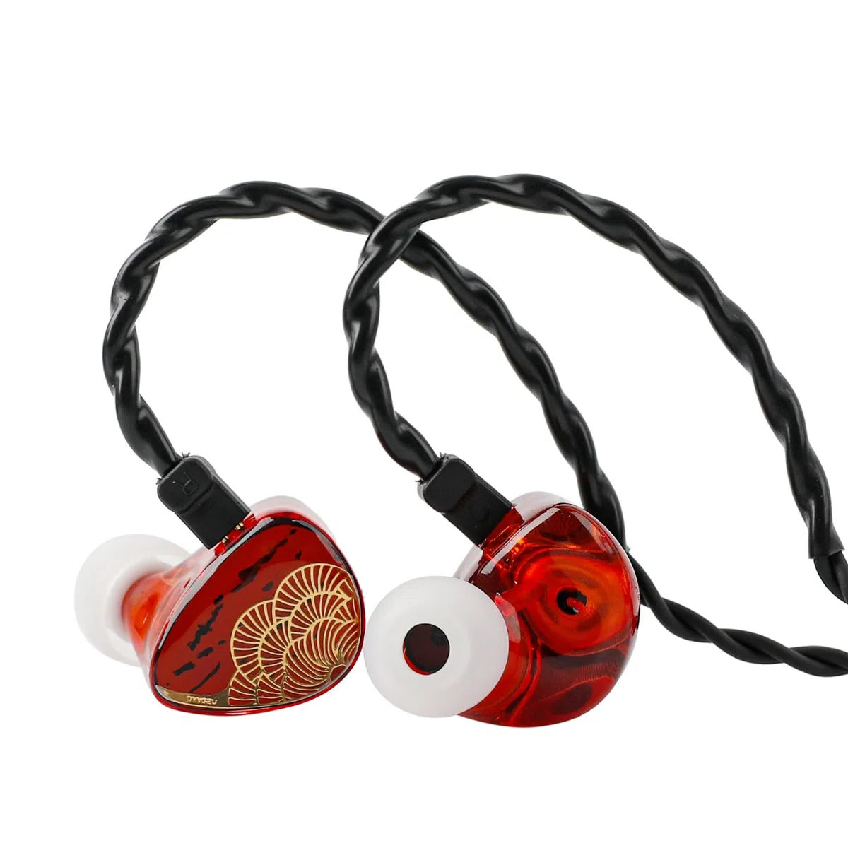Linsoul TANGZU x HBB XuanNv - douszne słuchawki HiFi IEM, 2 dynamiczne, przewodowe do gier z powłoką 3D nadrukowaną, 2-pinowy pojedynczy kryształowy