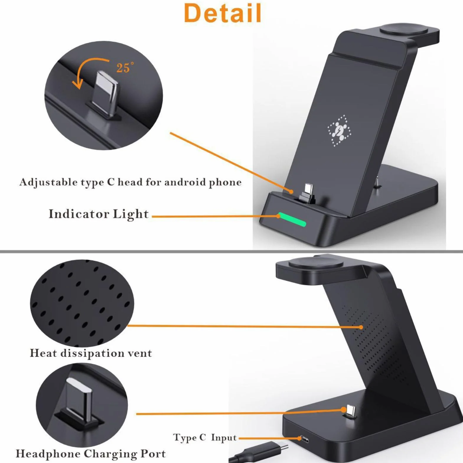 Stacja szybkiego ładowania 3 w 1 do smartfonów Samsung Galaxy, zegarków i słuchawek dousznych, bardzo szybka ładowarka USB C do Samsung Galaxy S25/S24/S23/S22/21/20/Note 20/10, Galaxy Watch Ultra 8/7