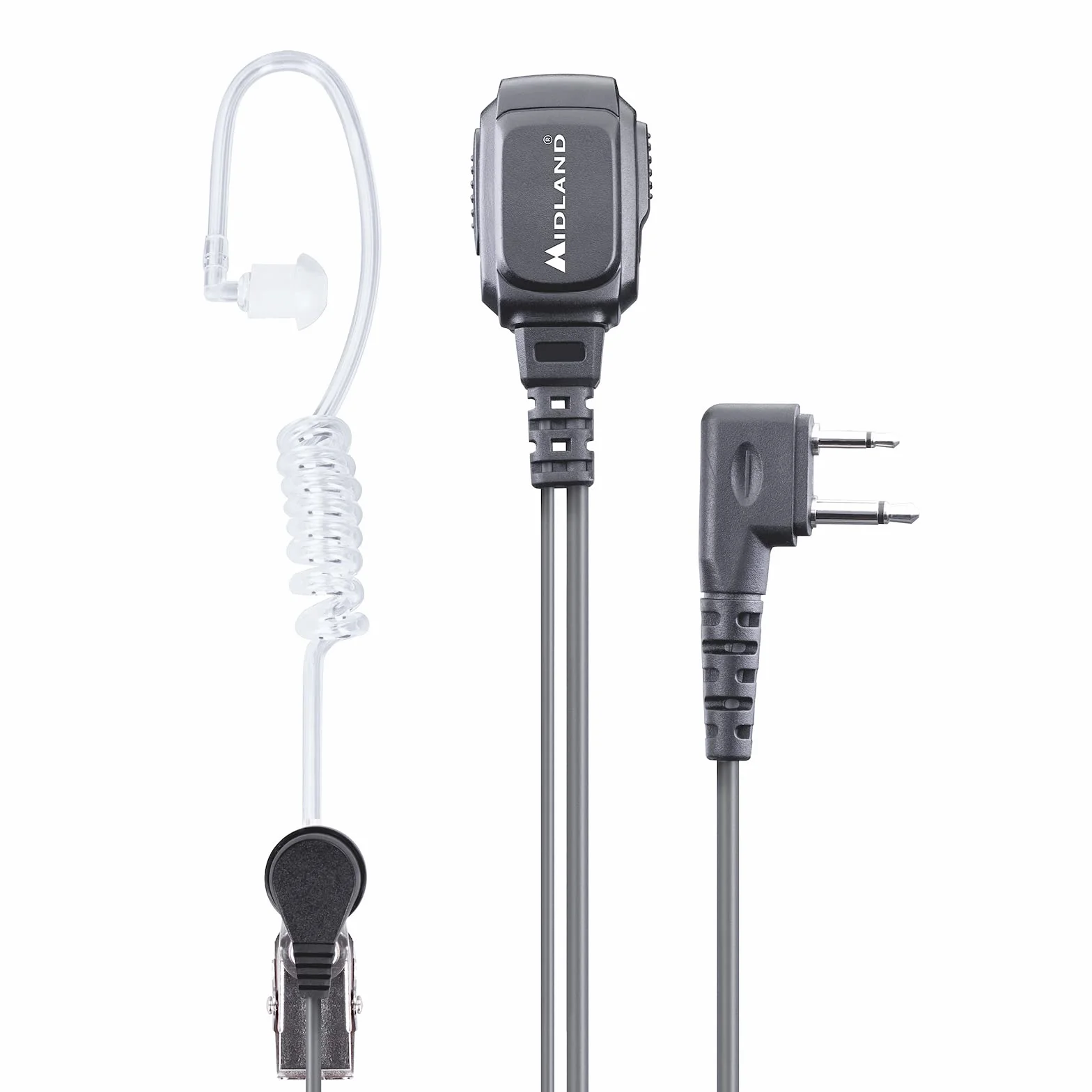 Midland MA31-L C1497, Mono-Słuchawka z Pneumatycznym Mikrofonem, Akcesoria Bezprzewodowe z Dual Jack/Pin, Midland PTT i VOX-Przełączanie