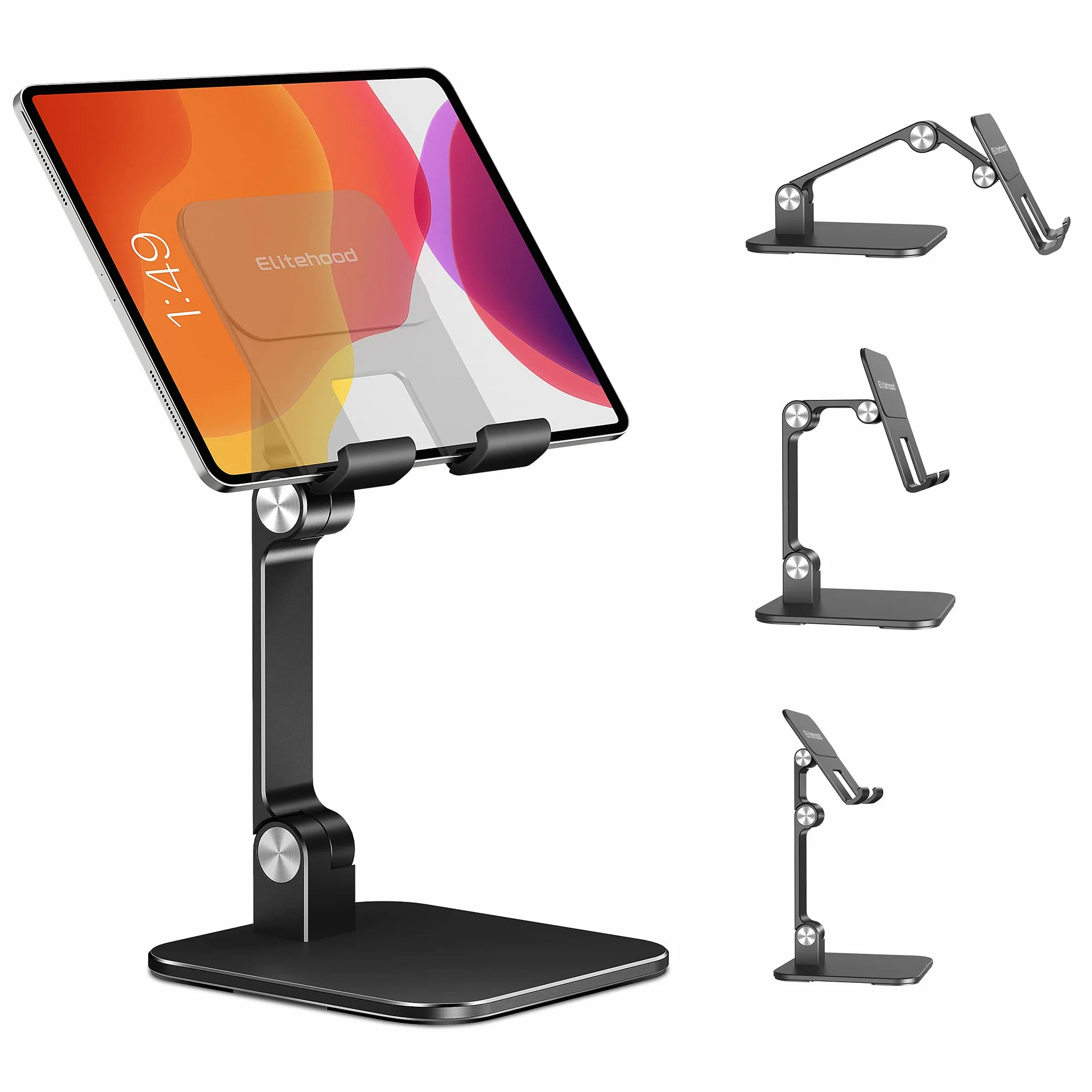 Elitehood aluminiowy stojak na iPad regulowany w wysokości, kompatybilny z iPad Pro 12.9, iPad Air Mini 6
