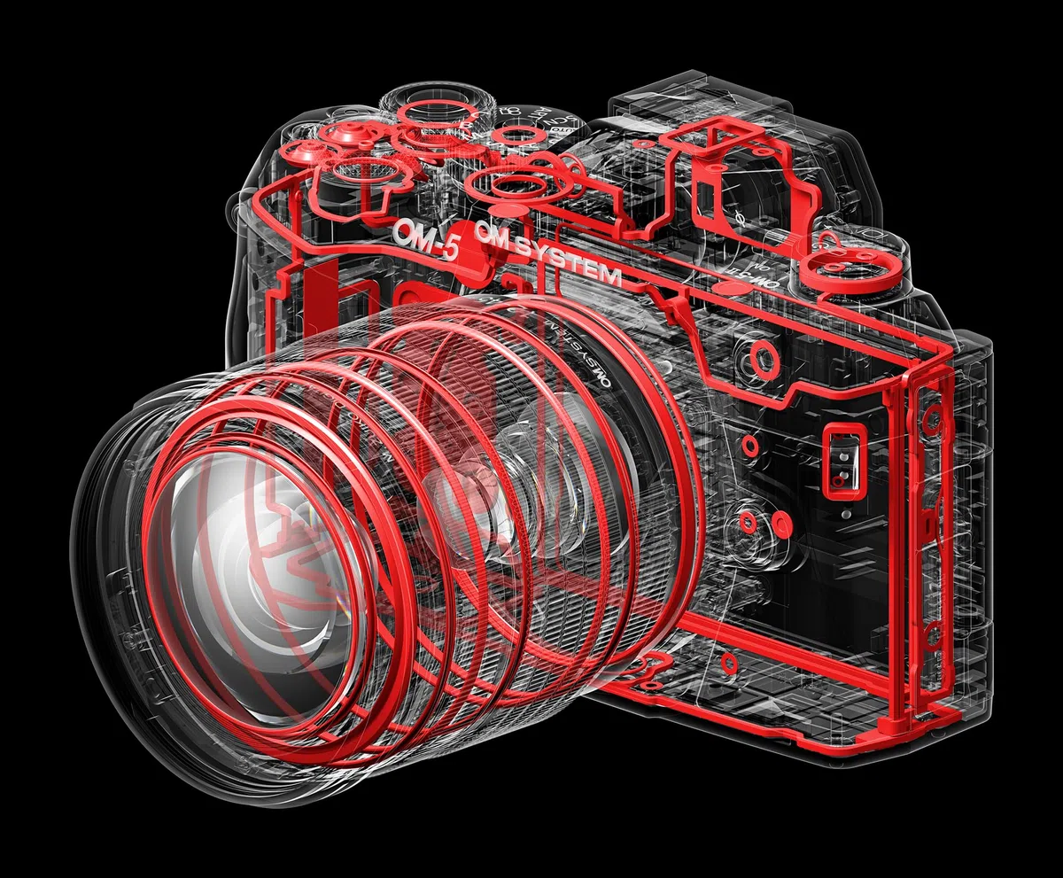 OM SYSTEM OM-5 Mark II Aparat Cyfrowy 20 MP, Matryca Live MOS i | Bezlusterkowiec IP53, Wideo 4K, Tryb HighRes 50 MP, Filtr Live ND, Fokus Stacking i Ładowanie przez USB-C