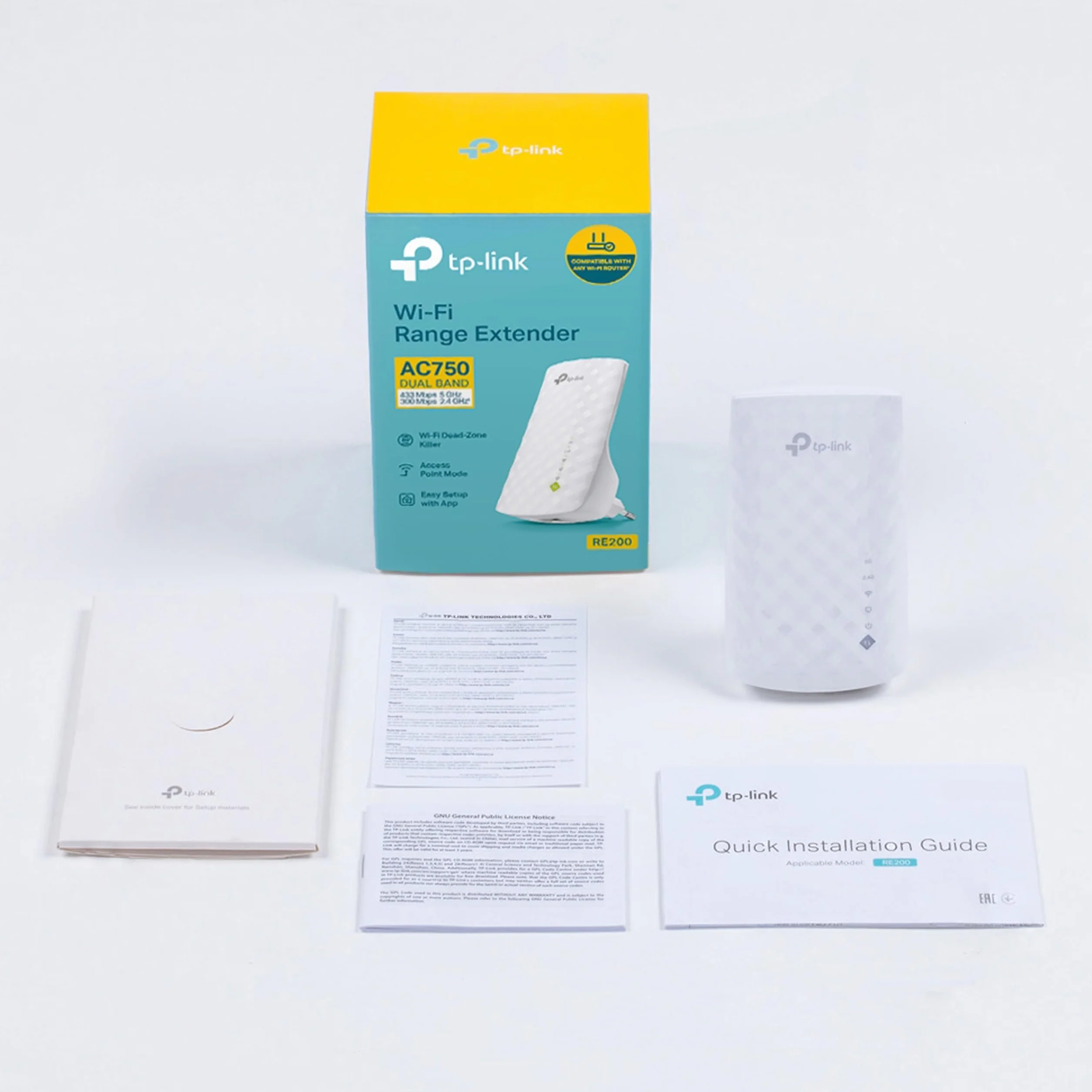 TP-Link RE200 – Wzmacniacz zasięgu Wi-Fi AC750, Dual Band 2.4GHz i 5GHz, wskaźnik sygnału, WPS, wtyczka ścienna – zwiększa zasięg Wi-Fi w domu