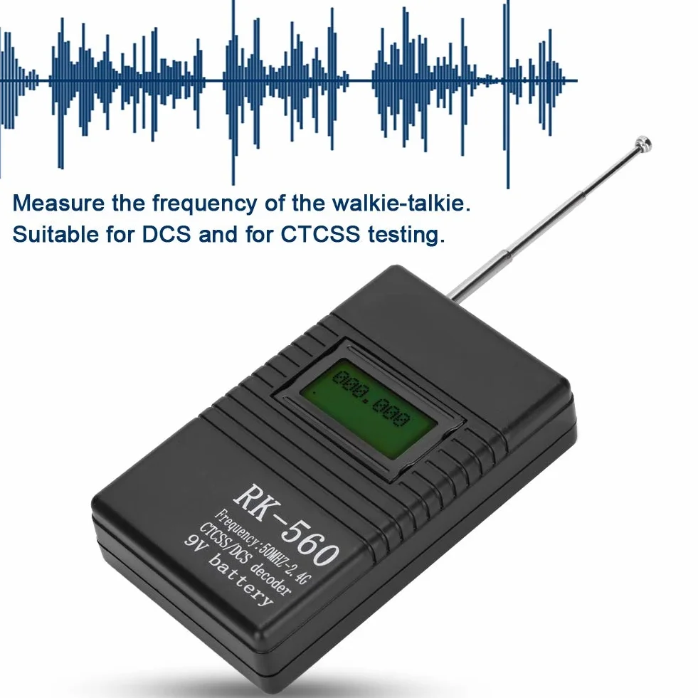 Przenośny Ręczny Licznik Częstotliwości, Dokładny Miernik Częstotliwości RK560 50 Mhz-2.4 Ghz, Przenośny Ręczny Tester Częstotliwości Radiowej, z Anteną