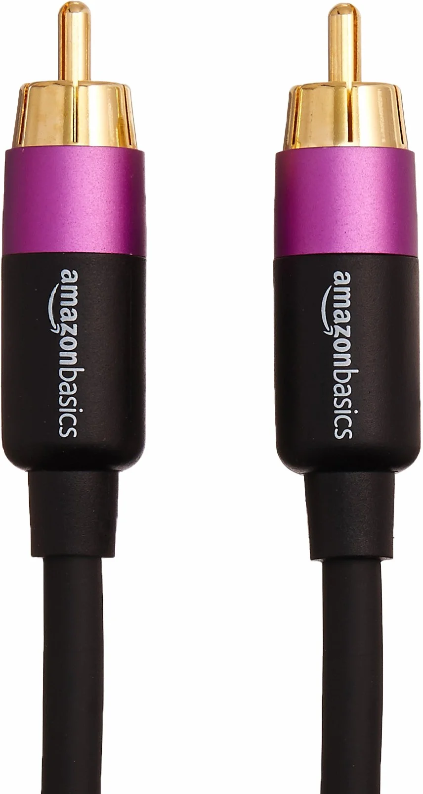Amazon Basics 1 kabel audio RCA do subwoofera, wzmacniaczy, głośników Active z pozłacanymi wtyczkami, czarny, 15 m