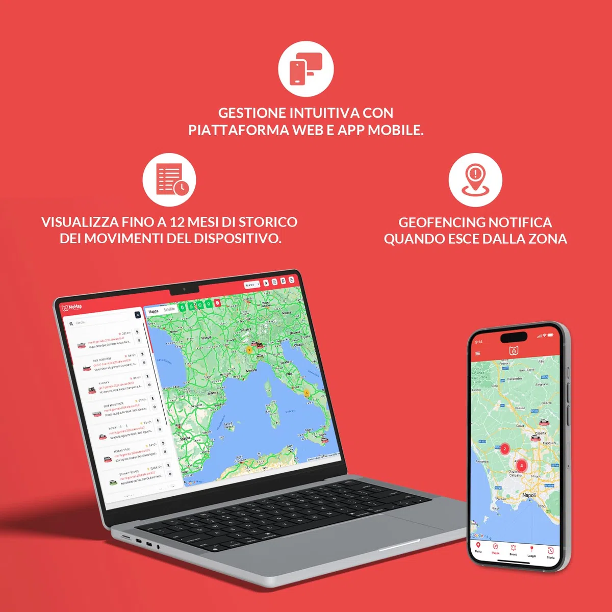 MoMap Mini Plus 4G lokalizator GPS do samochodów i motocykli z aplikacją na iOS / Android, lokalizacja na żywo, międzynarodowa karta SIM z subskrypcją w zestawie, alarmy w czasie rzeczywistym
