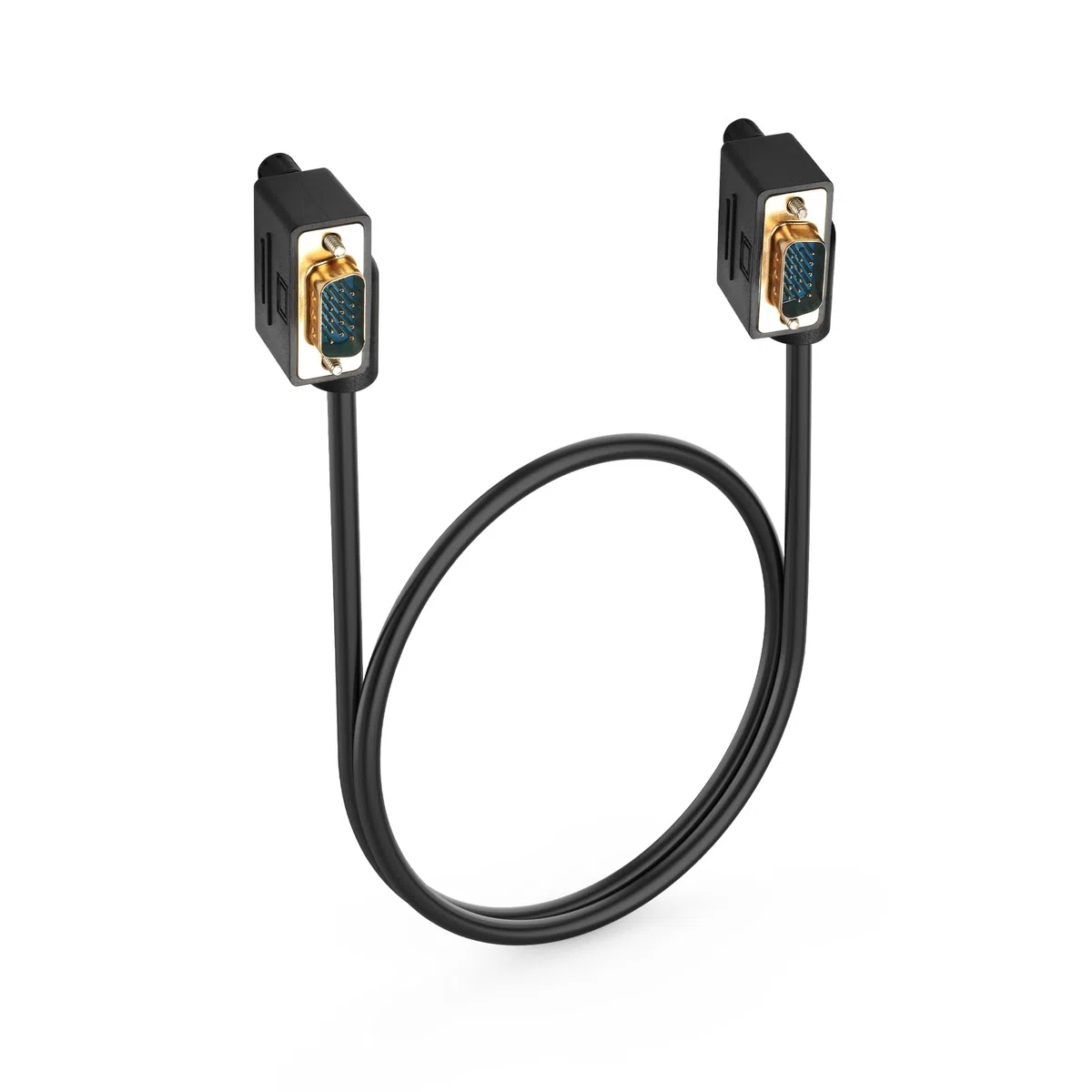 Kabel VGA 90 stopni, 0,5 m 15-pinowy Full HD 1080P Lewy kąt krzywizny VGA męski do prawego kąta krzywizny VGA męski kabel wideo o wysokiej rozdzielczości (0,5 M)