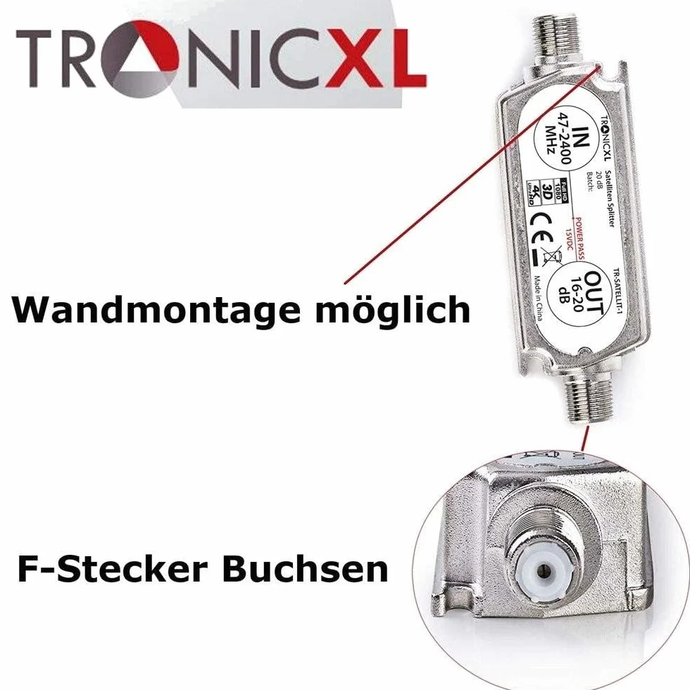 TronicXL Profesjonalny wzmacniacz satelitarny DVBS2 DVB-S2 Inline szerokopasmowy SAT wzmacniacz TV PreAmp