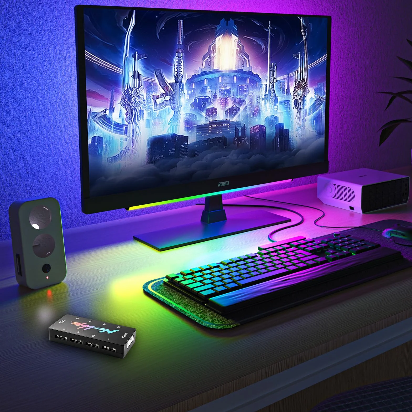 8-portowy kontroler sygnału RGB do komputera, 5 V, 3-stykowy kontroler SATA, kontroler ARGB, koncentrator oświetleniowy PC, rozdzielacz ARGB do wentylatora obudowy