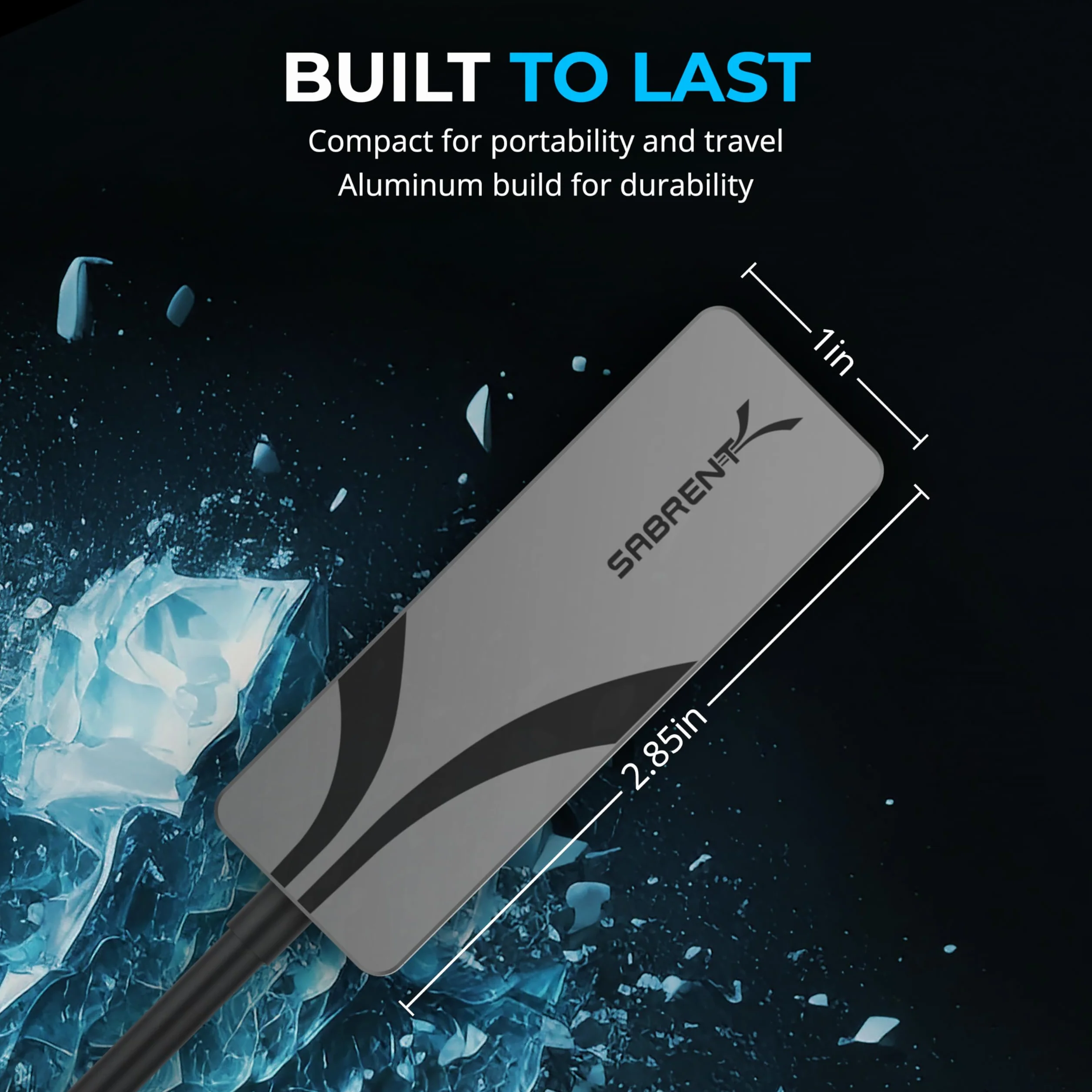 SABRENT Adapter USB 3.0 do 2.5 Gigabit Ethernet – adapter sieciowy USB-A do 2,5 GbE, aluminiowa obudowa, wtyczka i odtwarzanie, wstecznie kompatybilny z 10/100/1000/2500 Mbps, zasilanie magistralą