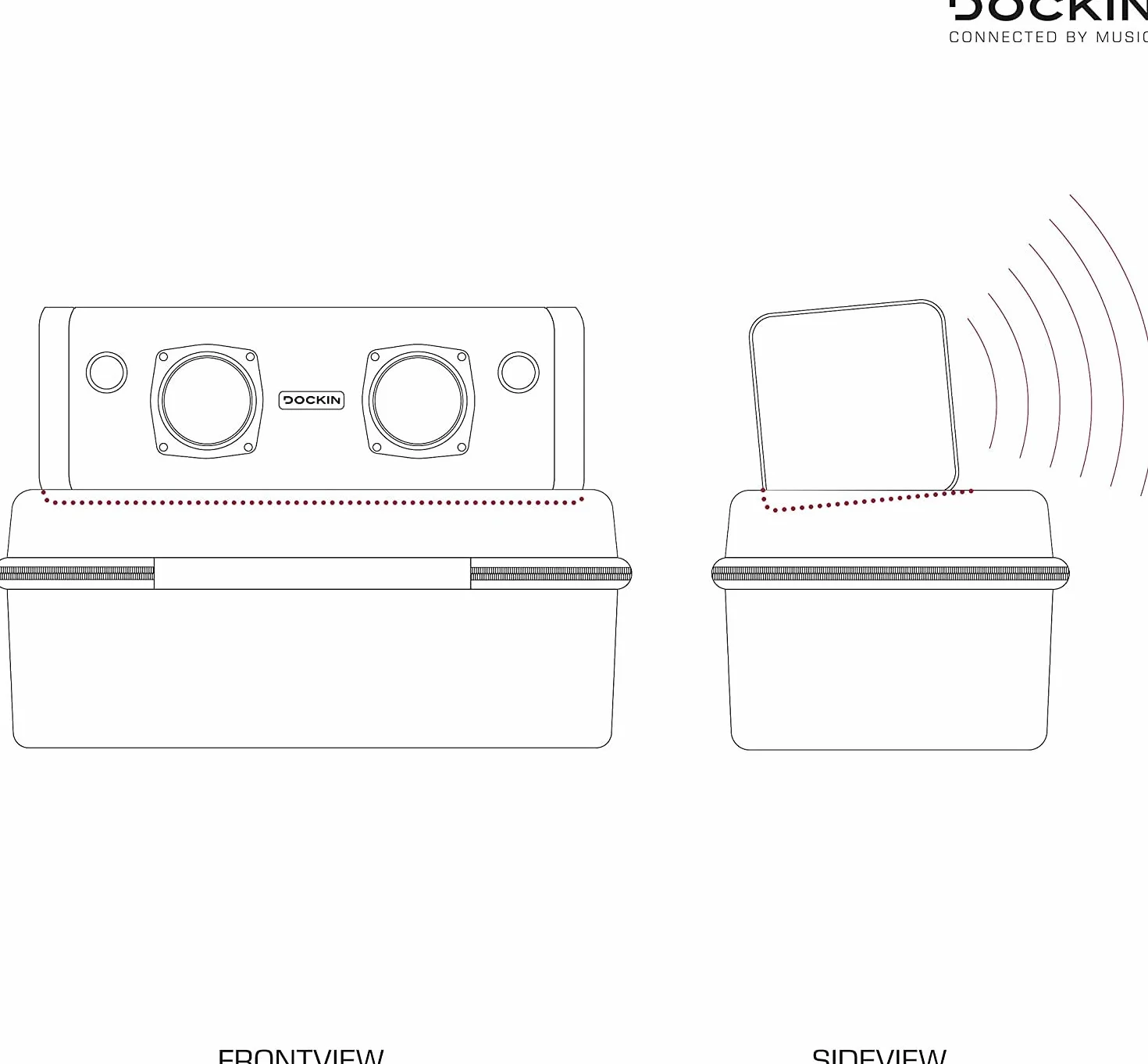DOCKIN D FINE 2 D FINE+2 Mobilna torba wodoodporna twardy futerał do przenośnych głośników Bluetooth etui ochronne z paskiem na ramię