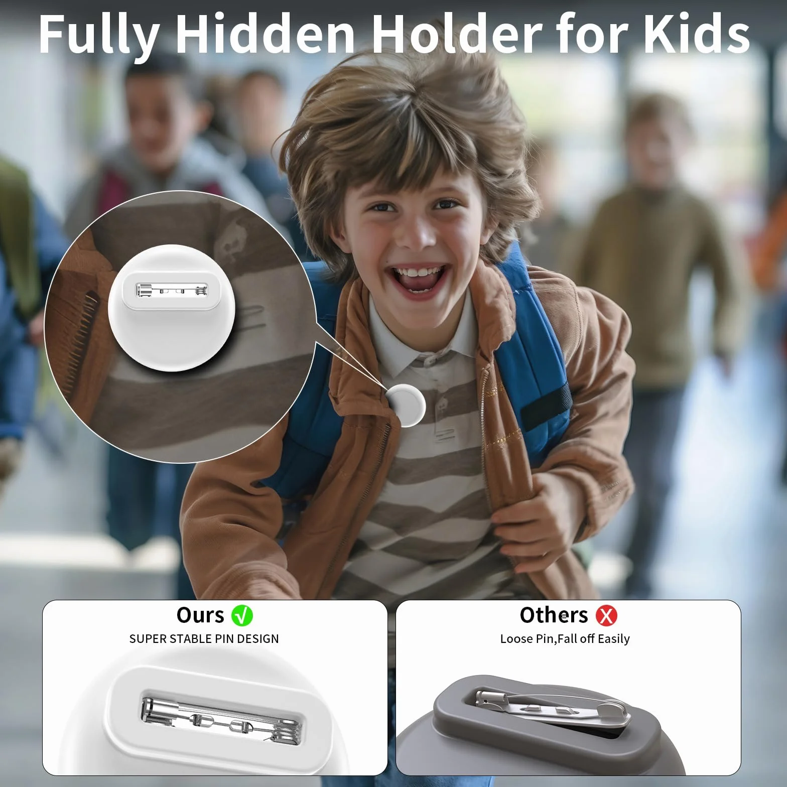 SPGUARD Zestaw 4 ukrytych etui na Apple dla dzieci (1/2), wodoodporne silikonowe etui ochronne z agrafkami dla dzieci, seniorów i zwierząt domowych