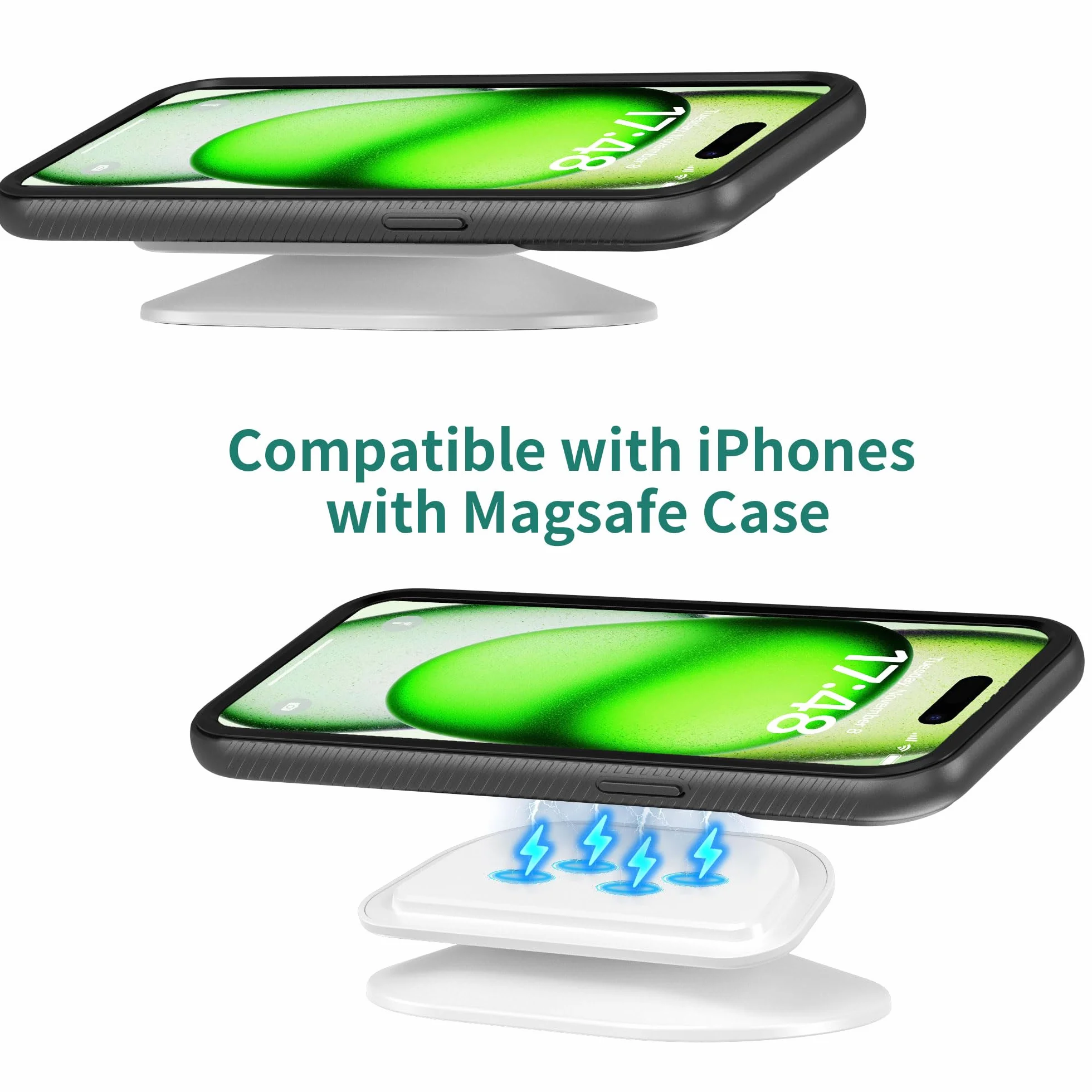 PlusAcc Stojak na Show 5 (3. generacji) – regulowane akcesorium montażowe z funkcją nachylenia i antypoślizgową podstawą kompatybilne z Show 5 (3. generacji) i iPhone 13/14 (biały)