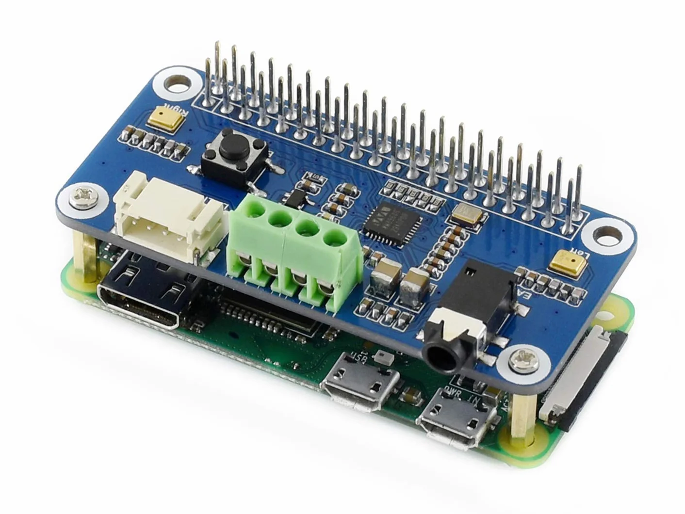 Waveshare WM8960 Audio Hi-Fi Sound Card HAT for Raspberry Pi Stereo CODEC Play Record I2S Interface