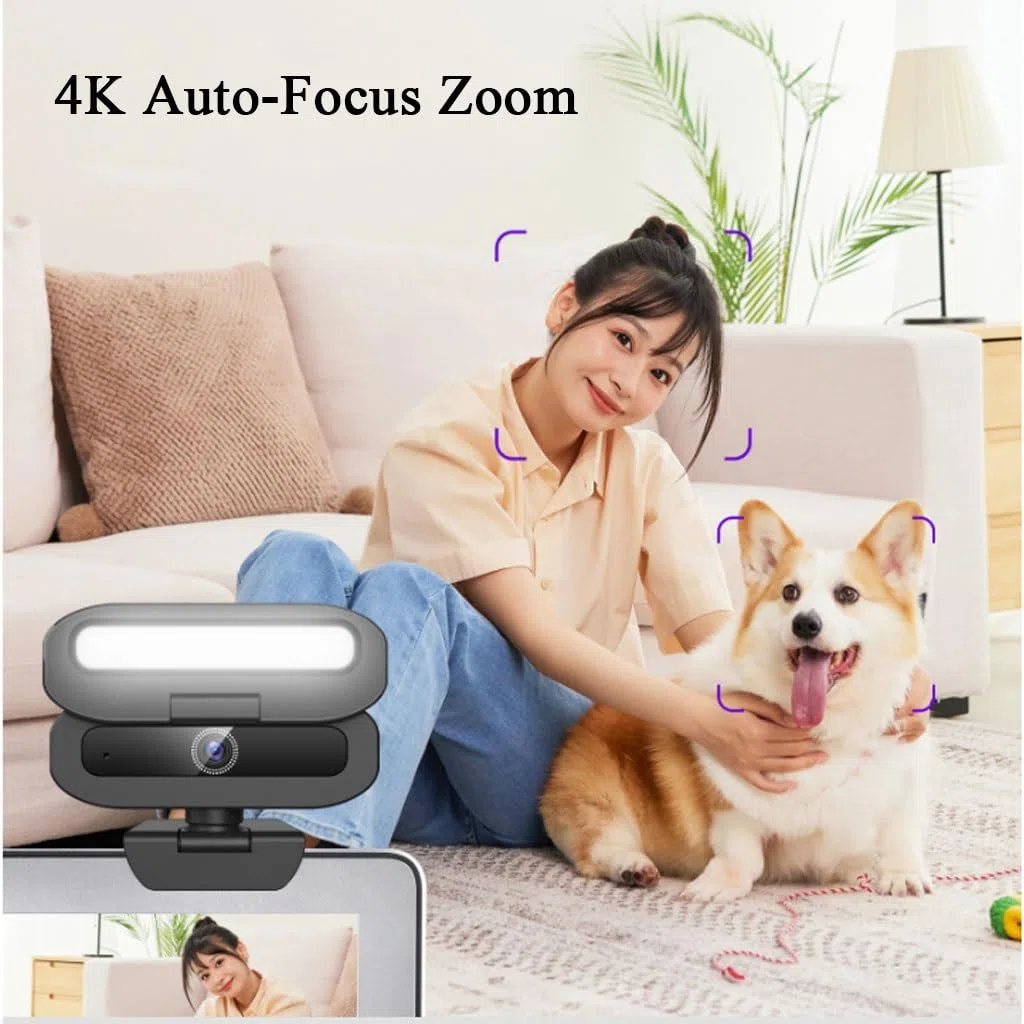 Kamera Internetowa USB Z Mikrofonami Z Redukcją Szumów,Kamera Internetowas HD Do Transmisji Strumieniowej, Autofokus, Kamera USB Typu Plug And Play Do Rozmów Online(4K)