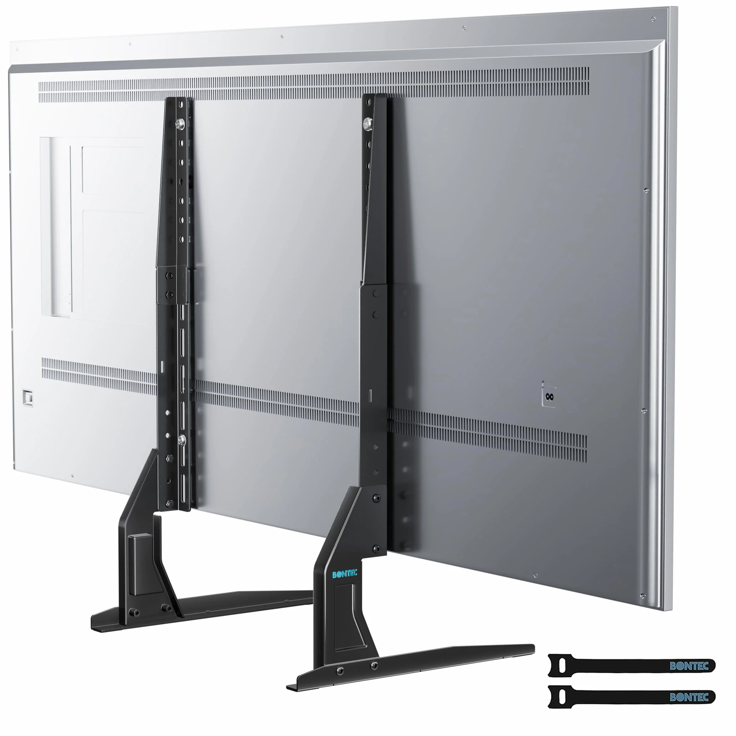 BONTEC Stojak TV 22-65 cali, Regulacja Wysokości 620-680 mm, 2 Opcje Instalacji, Wysoka Stabilność z Antypoślizgowymi Nóżkami, Kompatybilny z VESA 50x50-800x400 mm, Uniwersalny Uchwyt Telewizyjny