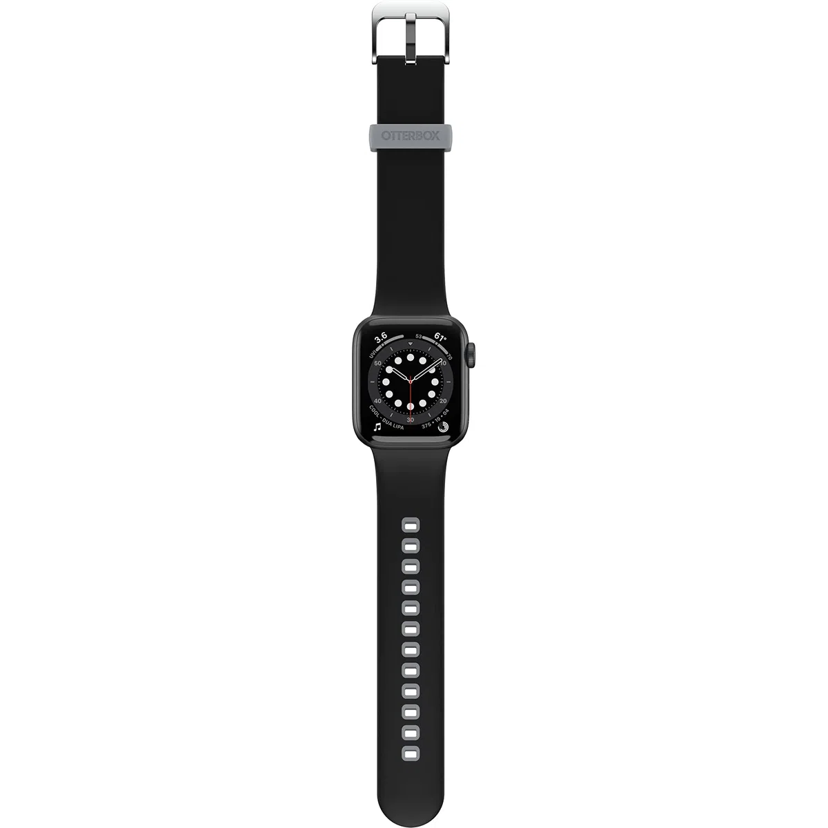 OtterBox Całodzienny pasek do zegarka Apple Watch 40/41/42mm, wytrzymały, miękki w dotyku silikonowy pasek do zegarka Apple Watch, Autobahn Black