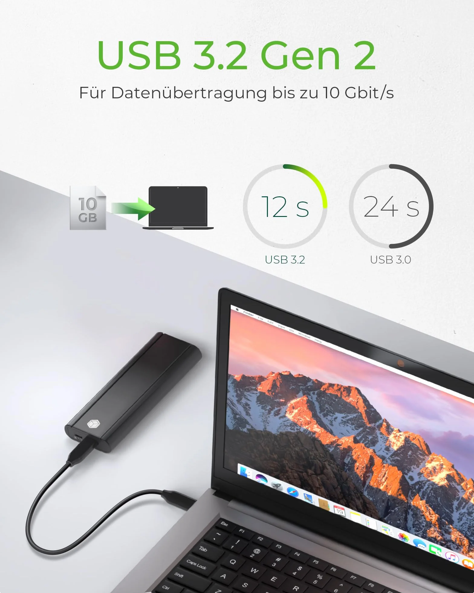 ICY BOX Obudowa M.2 SSD/NVMe, USB 3.2 (10 Gb/s), bez narzędzi, system chłodzenia, USB-C, USB-A, PCIe, M-Key, zewnętrzna, adapter NVMe, aluminium, czarna, IB-1807MT-C31