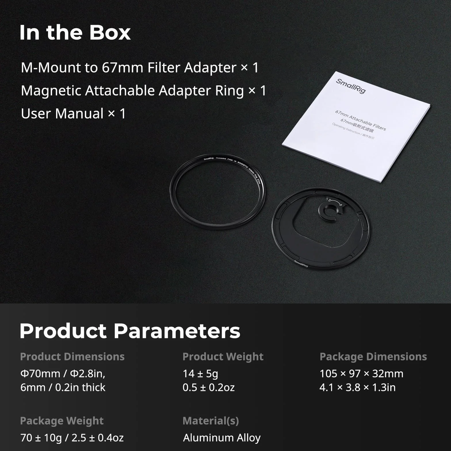 SmallRig Magnetyczny Adapter Filtra M-Mount 67mm do iPhone 15