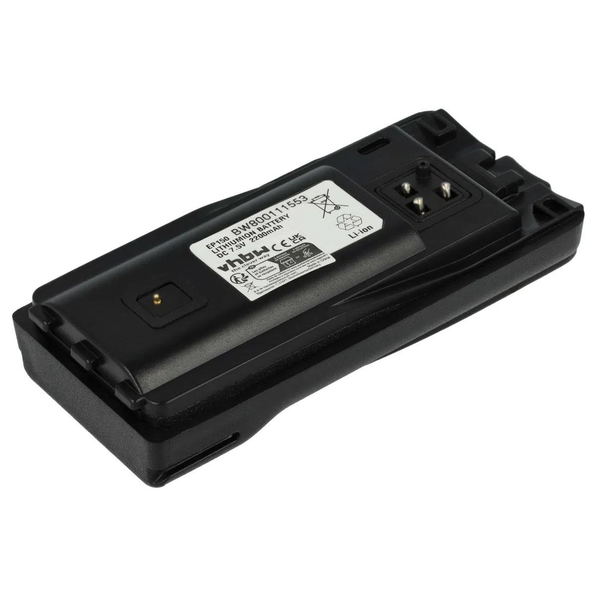 vhbw 1 x bateria kompatybilna z Motorola RDV2080 RDV5100 XTNi, XTNiD radio (2200mAh, 7,5V, Li-ion) + klips