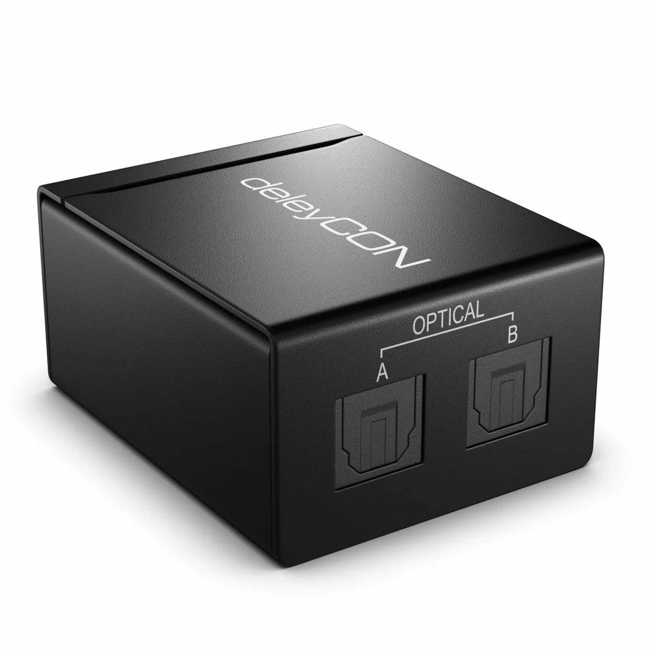 deleyCON Rozdzielacz Toslink 2-portowy cyfrowy rozdzielacz audio do optycznego kabla audio Toslink S/PDIF 1x wejście 2x wyjście do telewizora system hi-fi soundbar słuchawki