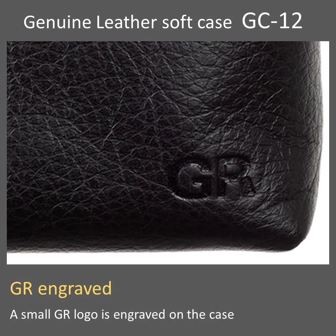 Ricoh Miękkie etui z prawdziwej skóry GC-12 [Kompatybilne modele: GR III, GR IIIx] [Elastyczne, luksusowe etui z prawdziwej skóry ze skóry końskiej] [Można go złożyć dla przenośności] [Grawerowany GR]