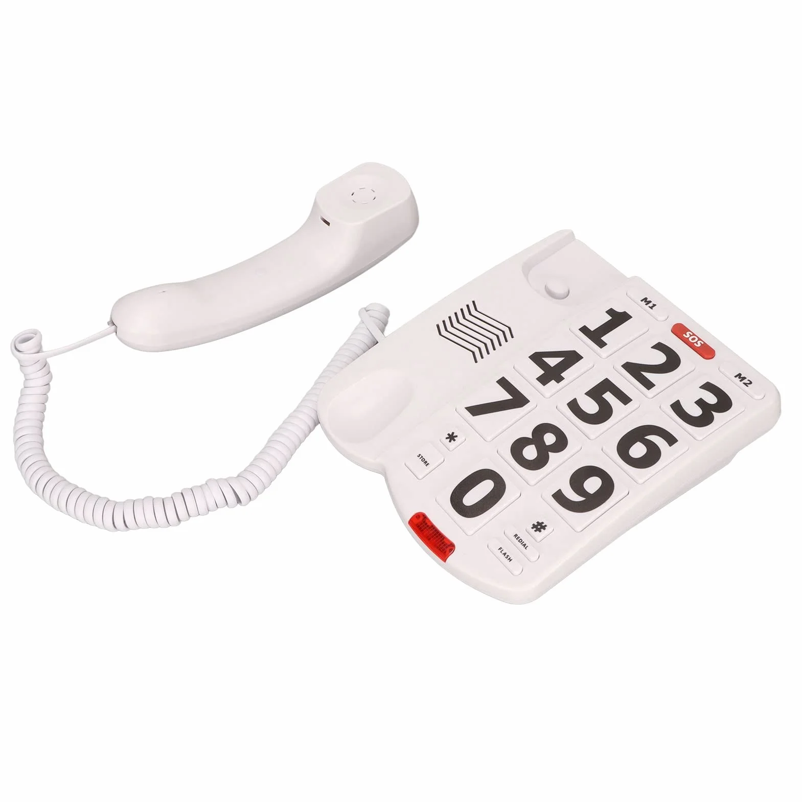 Telefon stacjonarny z dużymi przyciskami dla seniorów niedowidzących