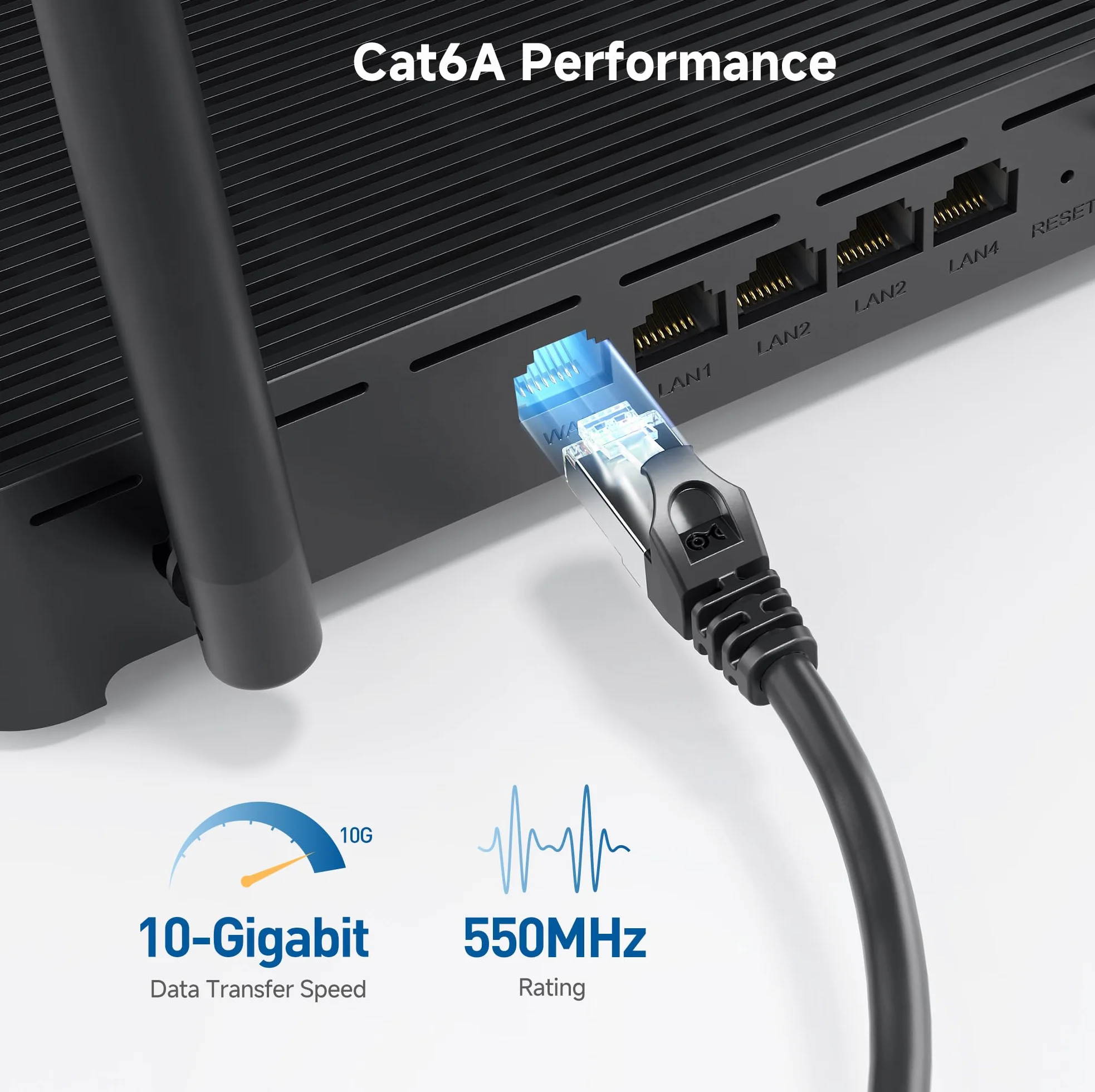 Cable Matters Snagless Cat6A SSTP SFTP ekranowany kabel Ethernet czarny 15 m