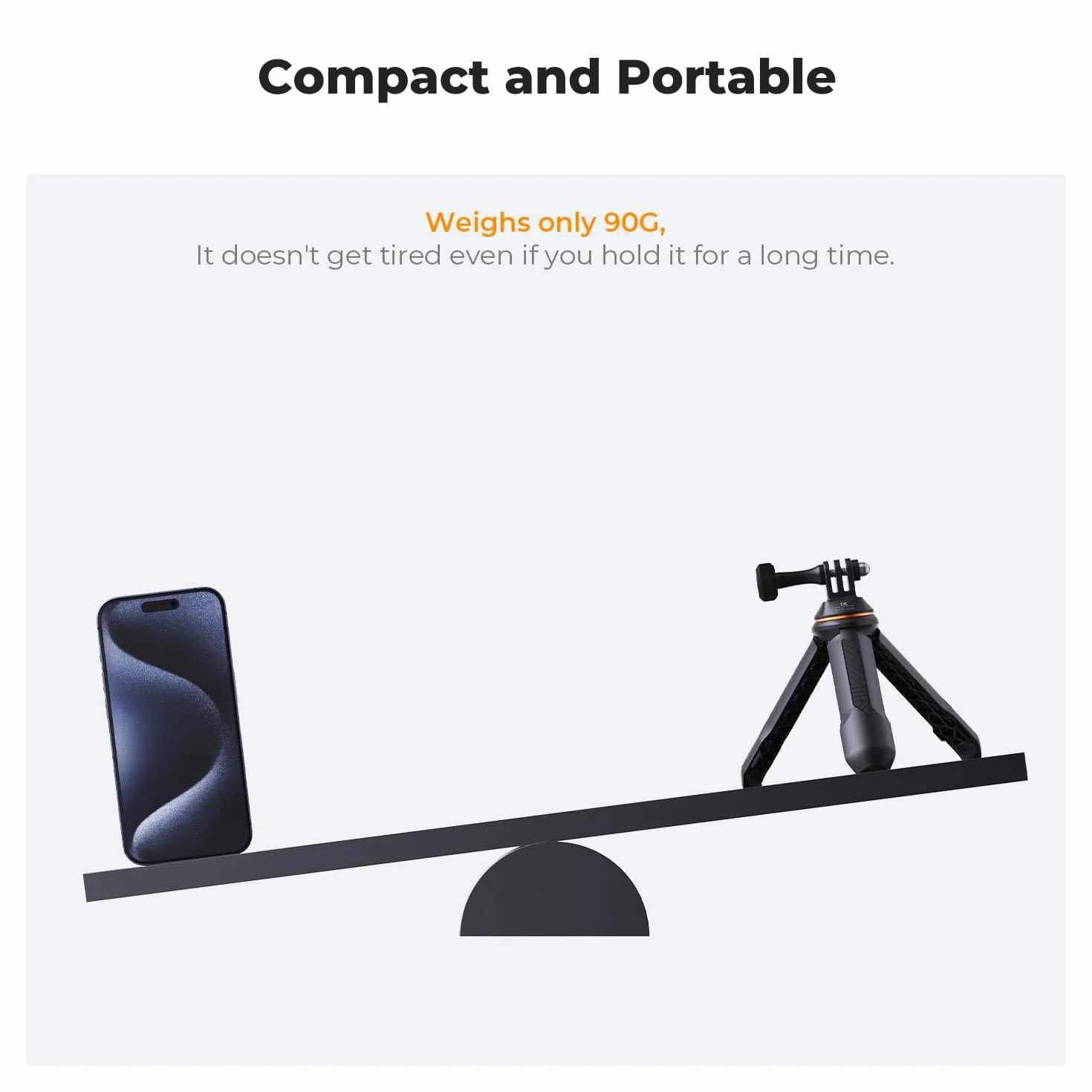 K&F Concept Statyw do selfie Stick 33,5 cm, przenośny uchwyt do GoPro Hero 13/12/11/10/9/8/Max, DJI Osmo Action 5/4/3/2/1, Insta360 X5/X4/X3/Ace Pro, czarny