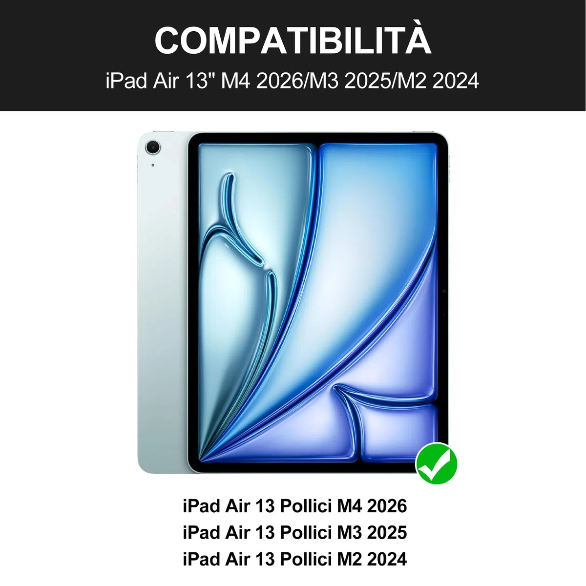 Etui na klawiaturę do iPada Air 13 2026/2025/2024 M4/M3/M2 z panelem dotykowym, francuska wymienna klawiatura bezprzewodowa Bluetooth do Apple 13-calowy iPad Air (niebieska obudowa + podświetlenie
