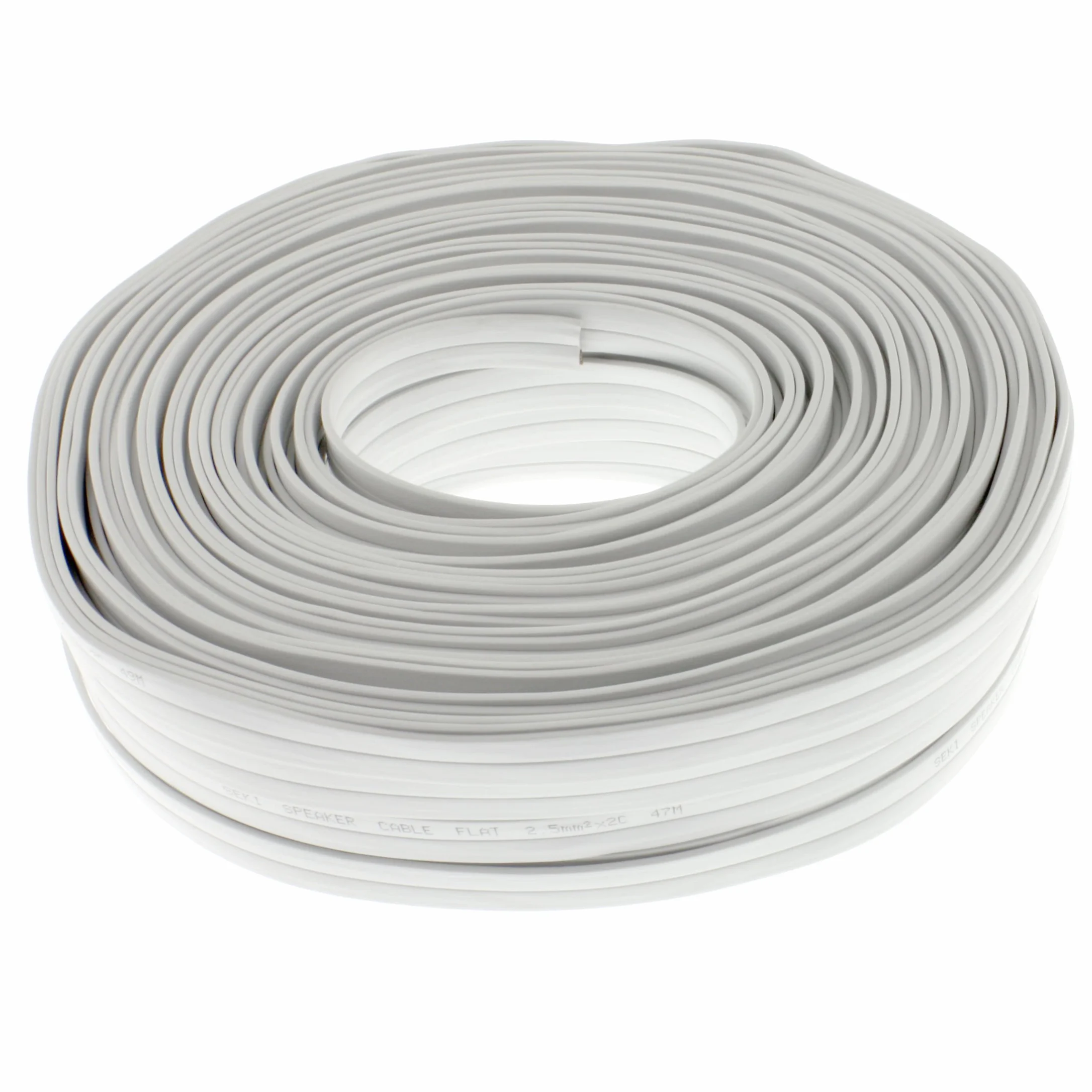 Kabel głośnikowy płaski 50 m - 2 x 2,5 mm² CCA - płaski kabel audio 2,2 mm