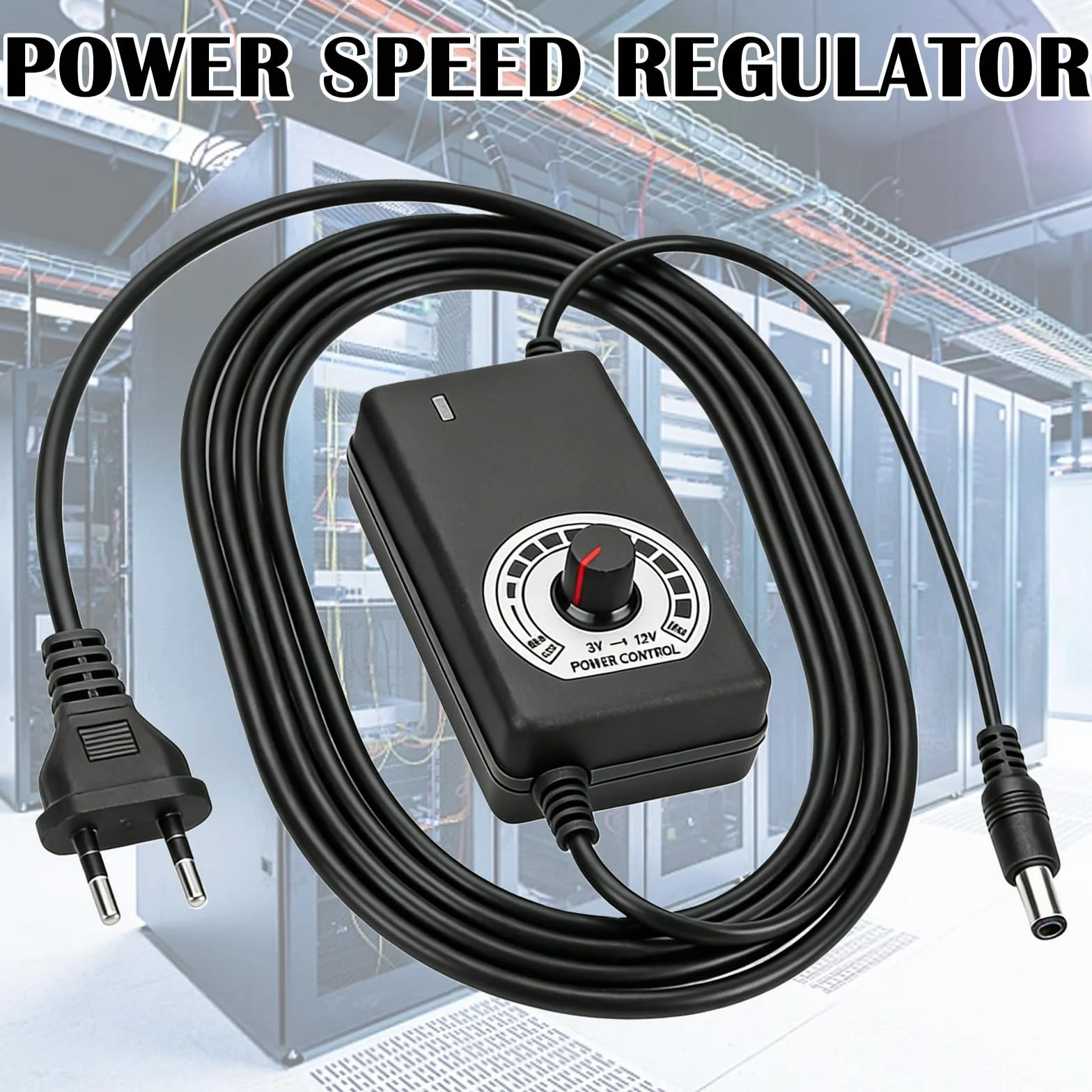 Regulator prędkości obrotowej wentylatora PWM DC 3-12 V Step up 100-240 V AC 1-4 PC Fan Adapter