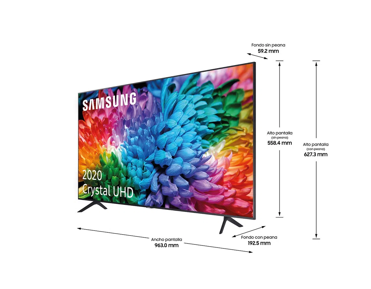 Samsung Crystal UHD 2020 43" Telewizor (Krystaliczny Procesor 4K, HDR, Asystent Głosowy)