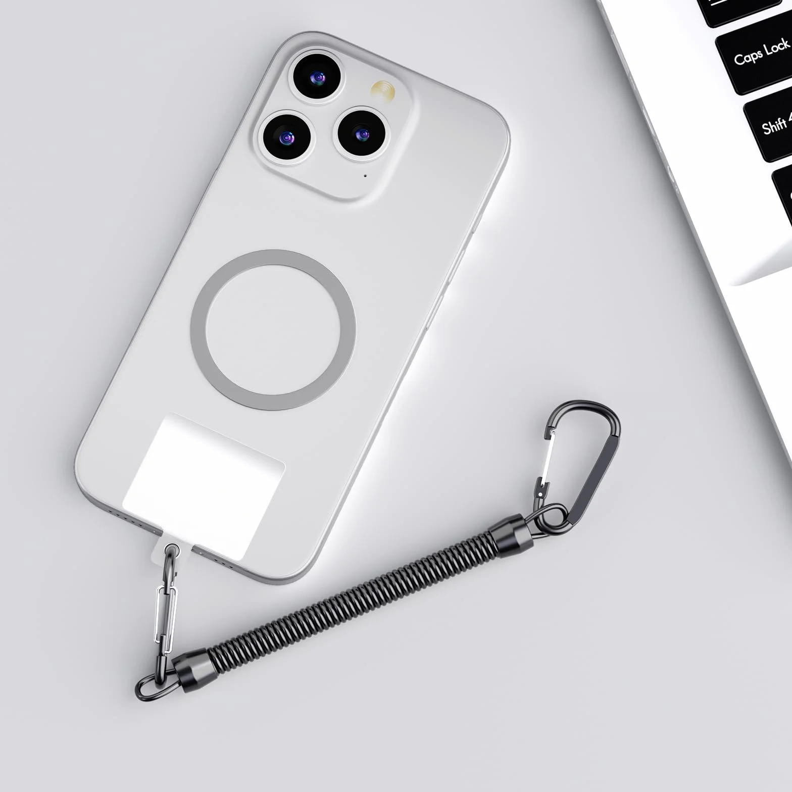 Magnetyczny uchwyt na pasek do telefonu Magsafe z paskiem zabezpieczającym