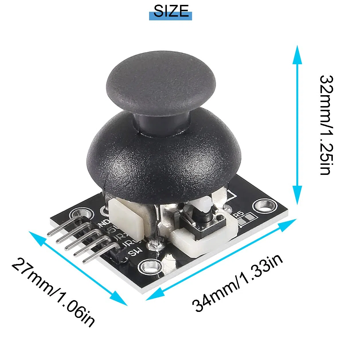 6 sztuk PS2 Joystick Game Controller XY podwójna oś Joystick Breakout moduł KY-023 XY dwuosiowy joystick breakout z kablem DuPont do Arduino