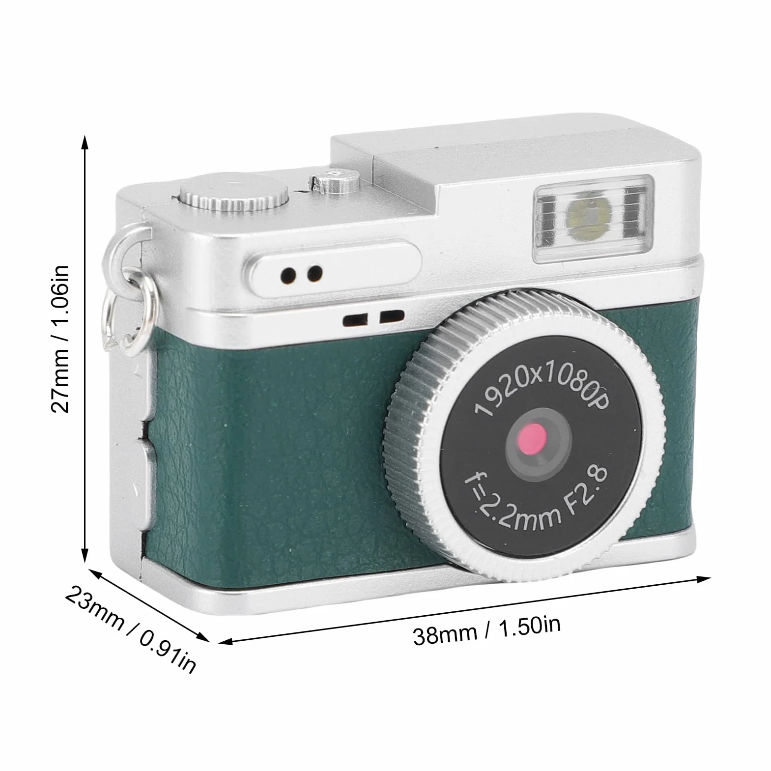 SENECESLI Brelkain, 1080p Mała Kamera Retro do Zdjęcia Wideo z Podróżowaniem, 128 GB Expandable, Ekran HD 0,96 ", Wbudowany w 4 Filtry (GREEN)
