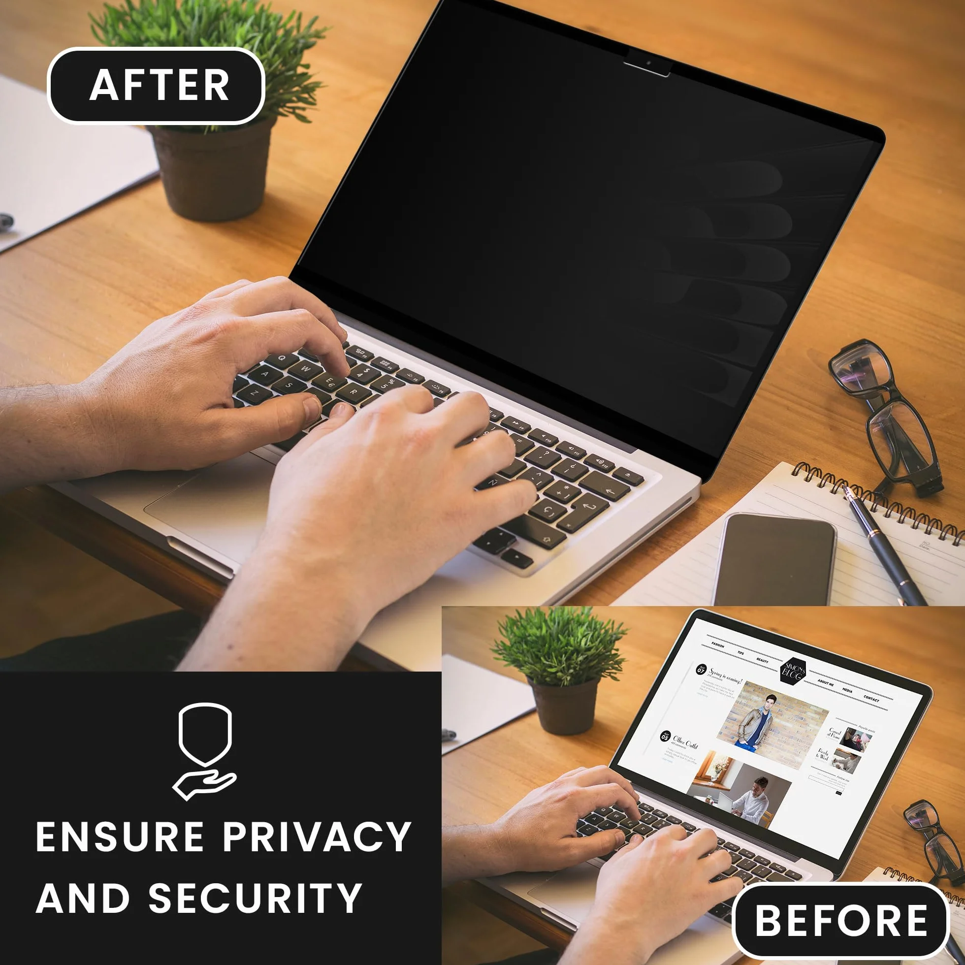 kwmobile Filtr prywatyzujący do Apple Macbook Pro 14.2 2024 M4 A3112 / A3185 / A3401 folia prywatyzująca - ekran laptopa - ochrona laptopa