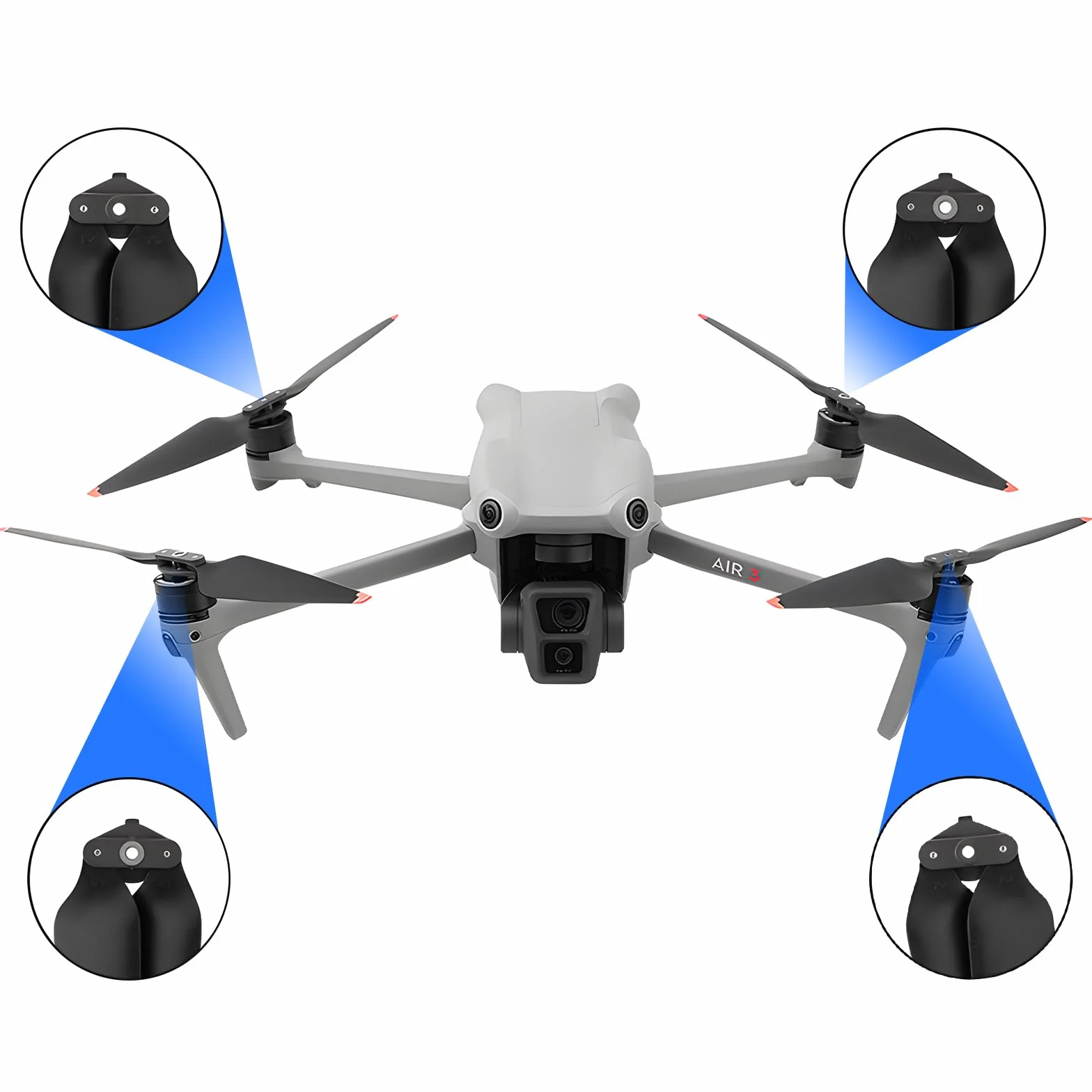 8 szt. Śmigła do DJI Air 3/AIR 3S wymienne ostrza śmigła zapasowe ostrze śmigła niski poziom hałasu 8747F skrzydła do drona DJI Air 3/AIR 3S akcesoria pomarańczowe końcówki